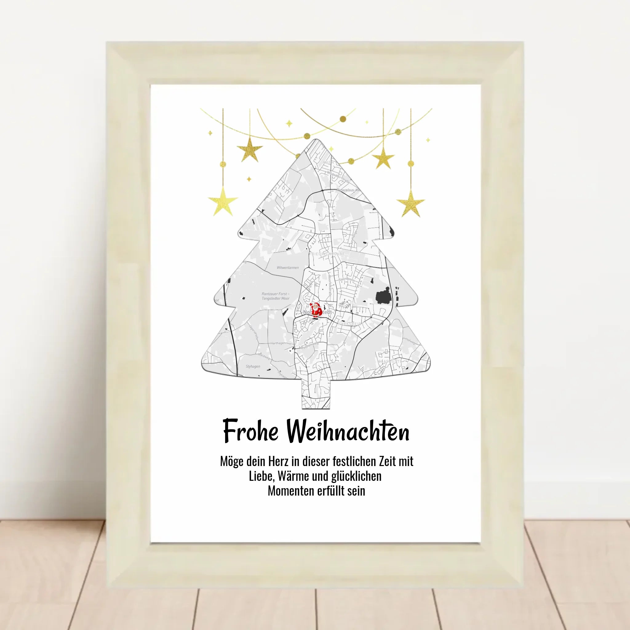 Chefin Weihnachtsgeschenk Koordinaten Bild Stadtkarte mit Weihnachtswünsche - Cantty
