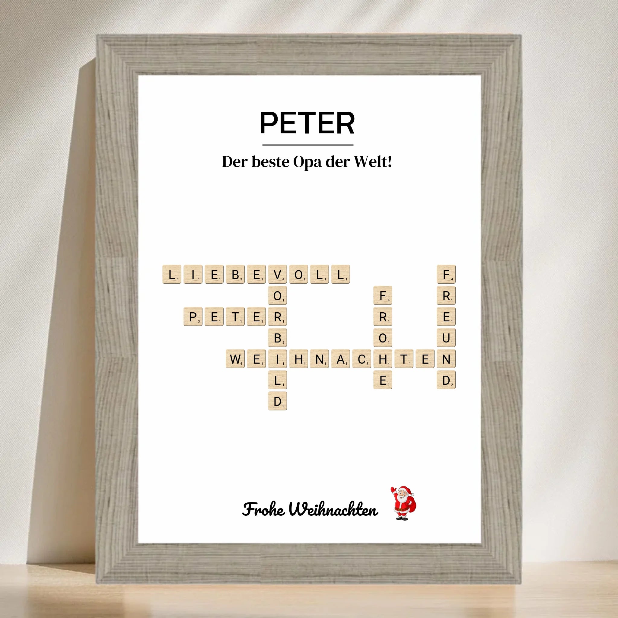 Poster mit Rahmen Beige 3