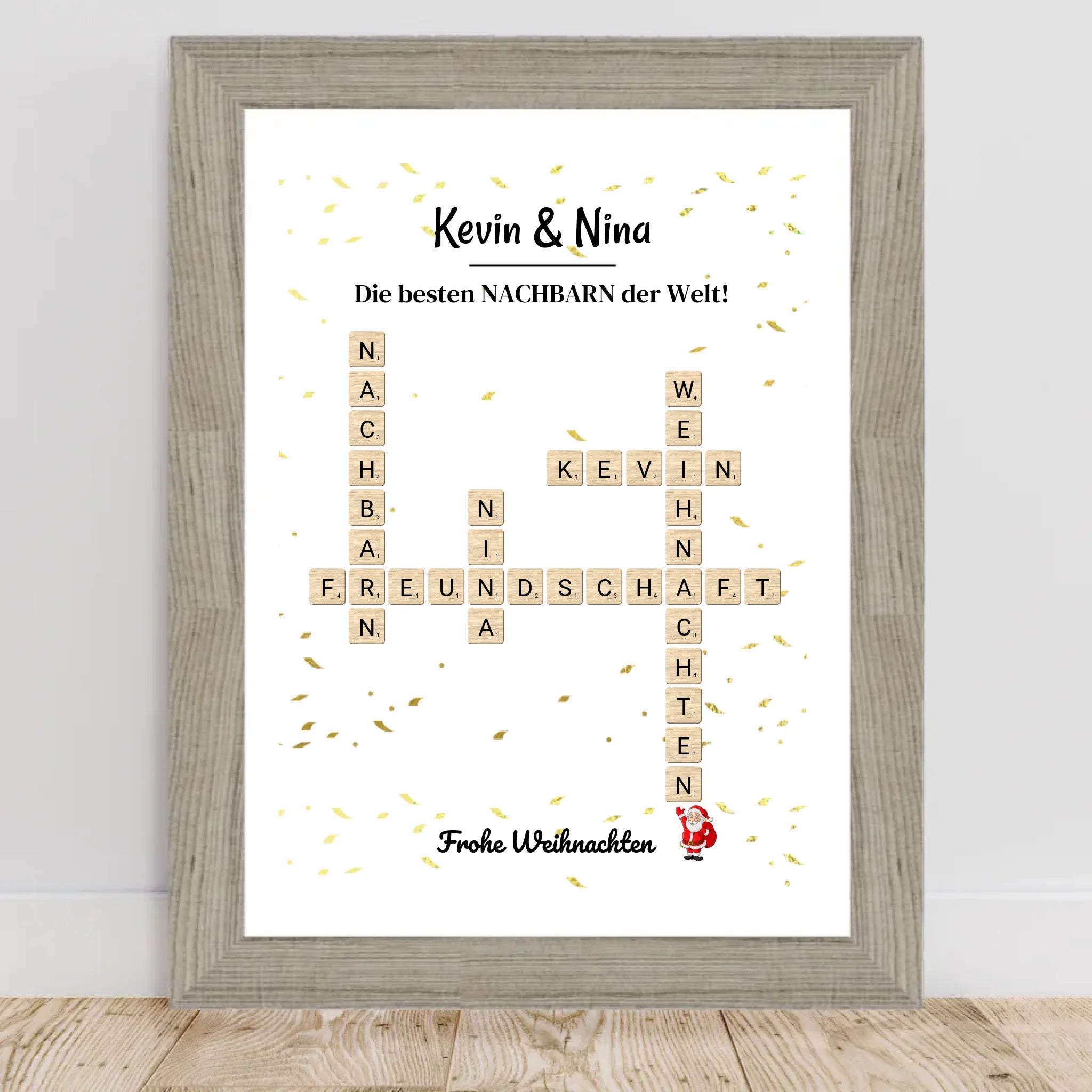 Poster mit Rahmen Beige 2
