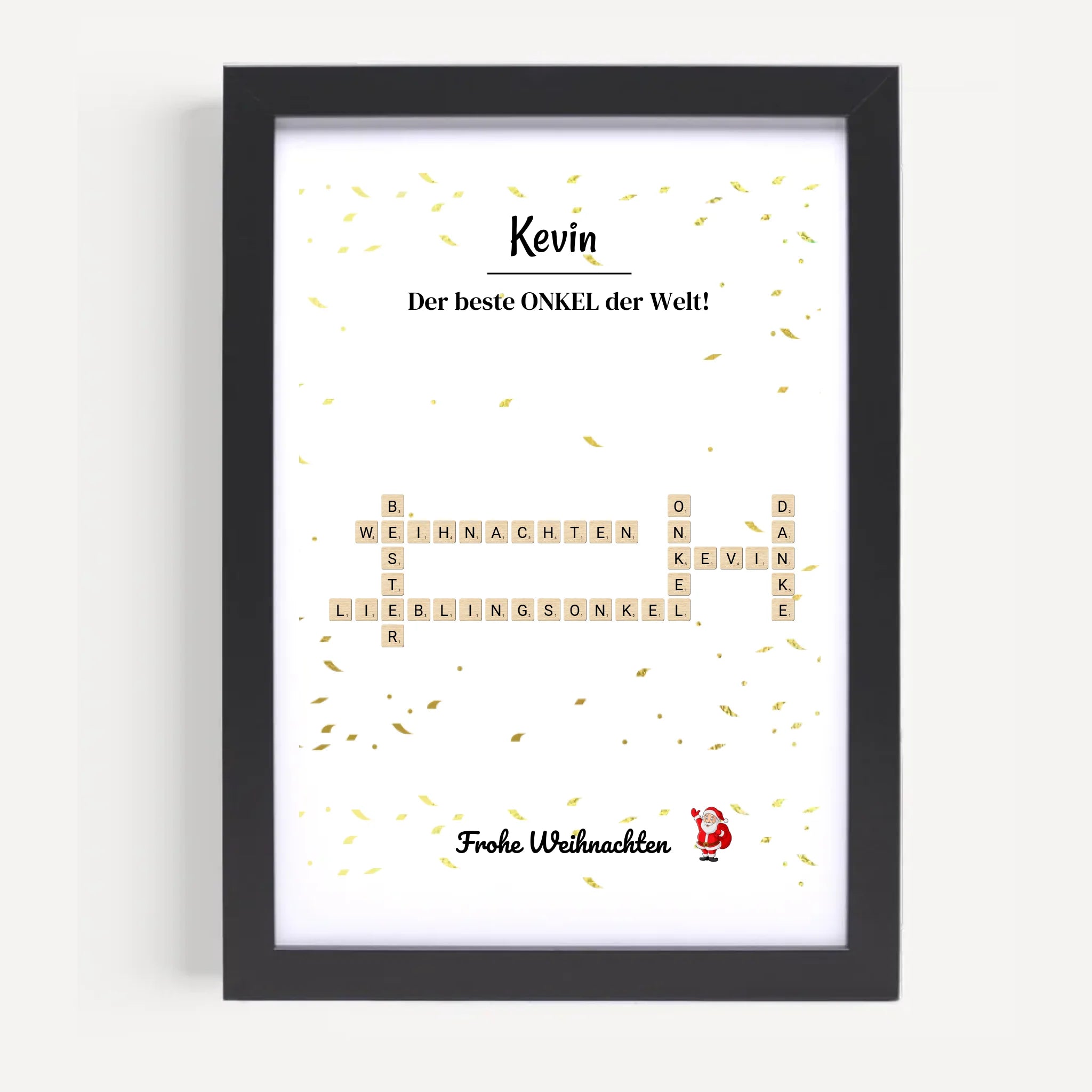 Onkel Weihnachtsgeschenk Bild Scrabble Style personalisierbar - Cantty