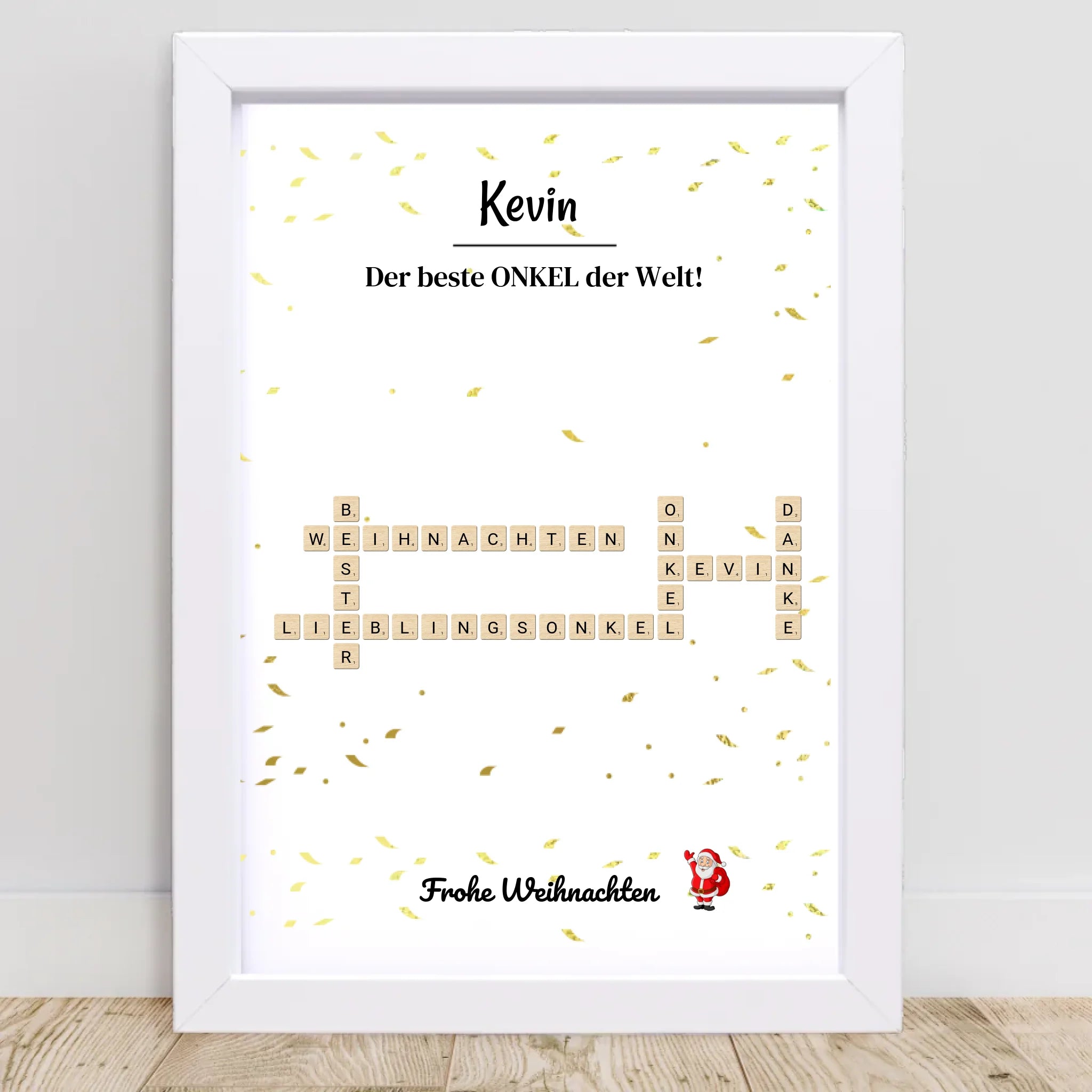 Onkel Weihnachtsgeschenk Bild Scrabble Style personalisierbar - Cantty