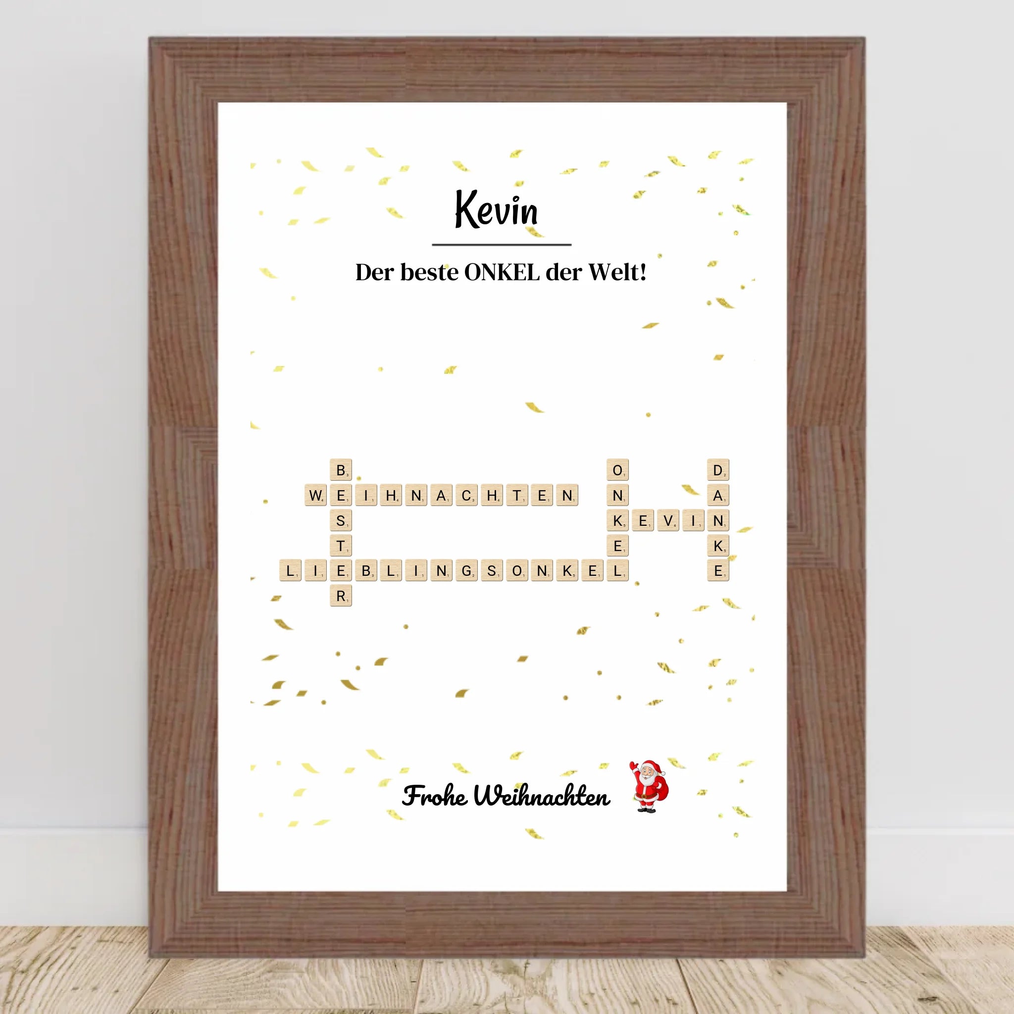 Onkel Weihnachtsgeschenk Bild Scrabble Style personalisierbar - Cantty