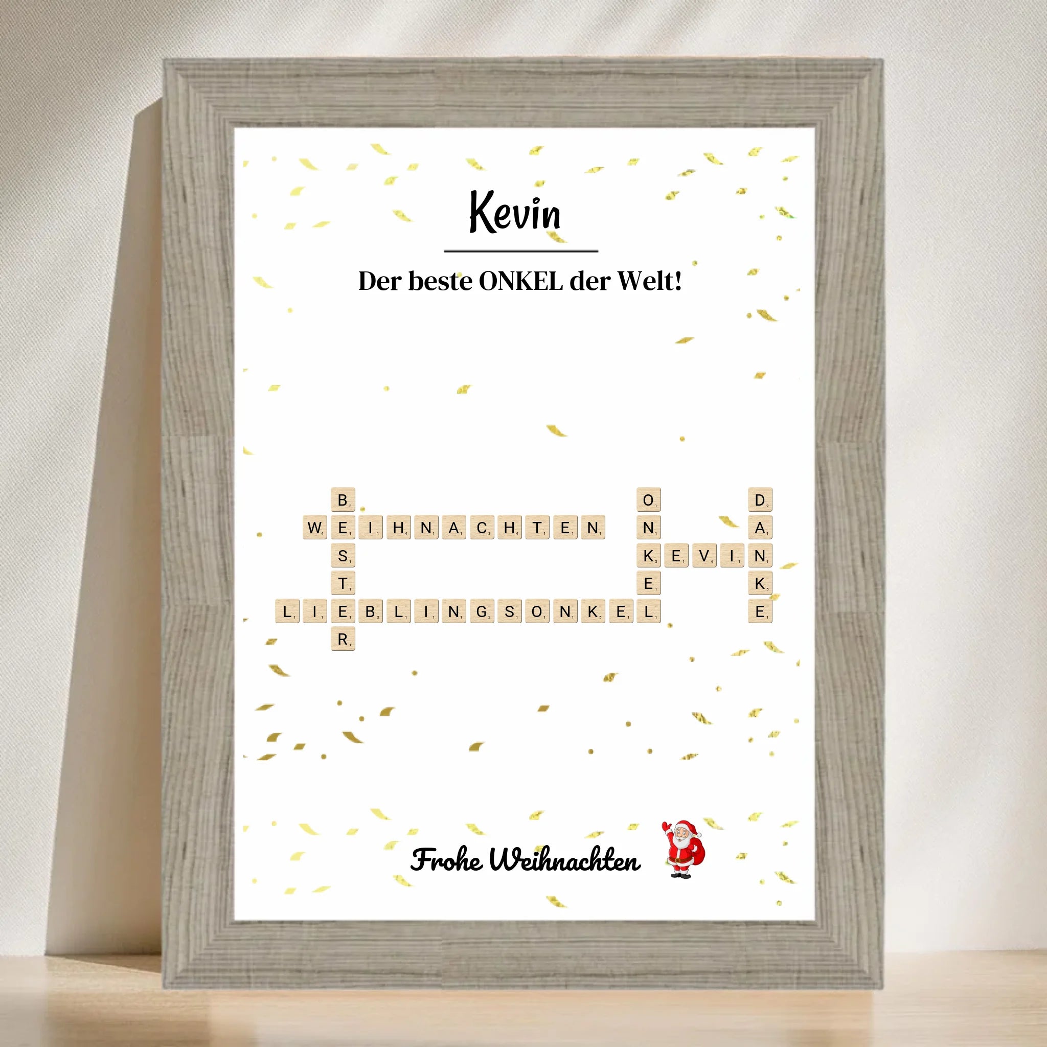 Onkel Weihnachtsgeschenk Bild Scrabble Style personalisierbar - Cantty