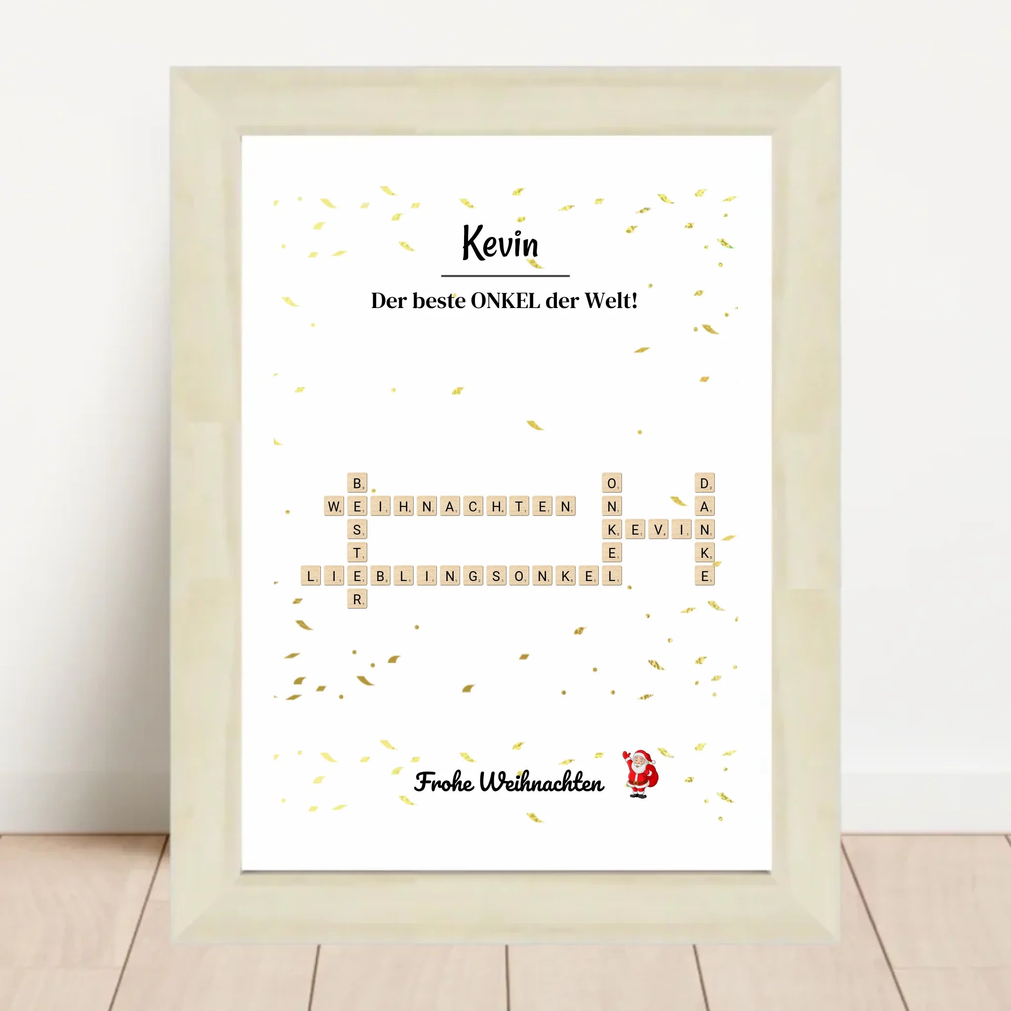 Onkel Weihnachtsgeschenk Bild Scrabble Style personalisierbar - Cantty