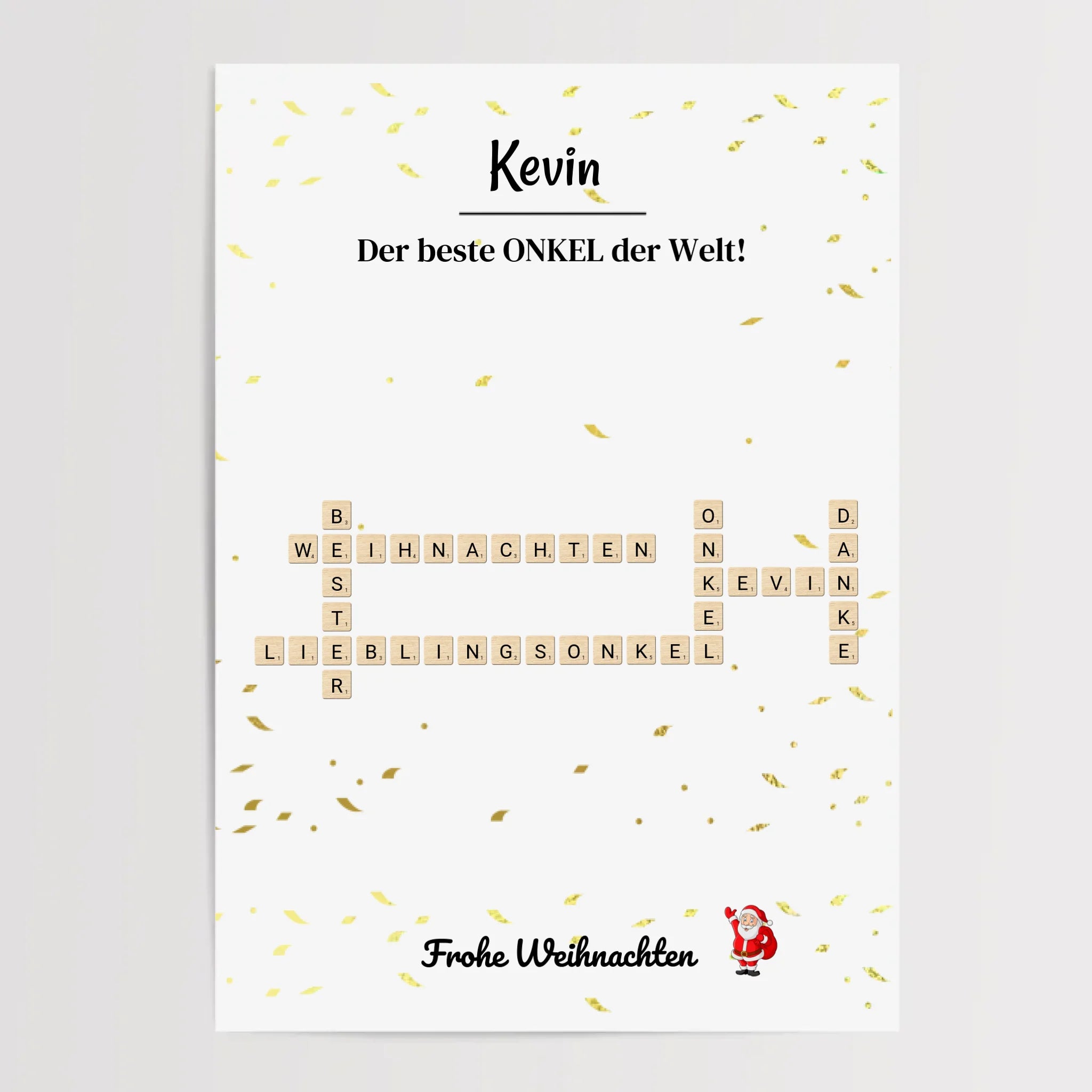 Onkel Weihnachtsgeschenk Bild Scrabble Style personalisierbar - Cantty
