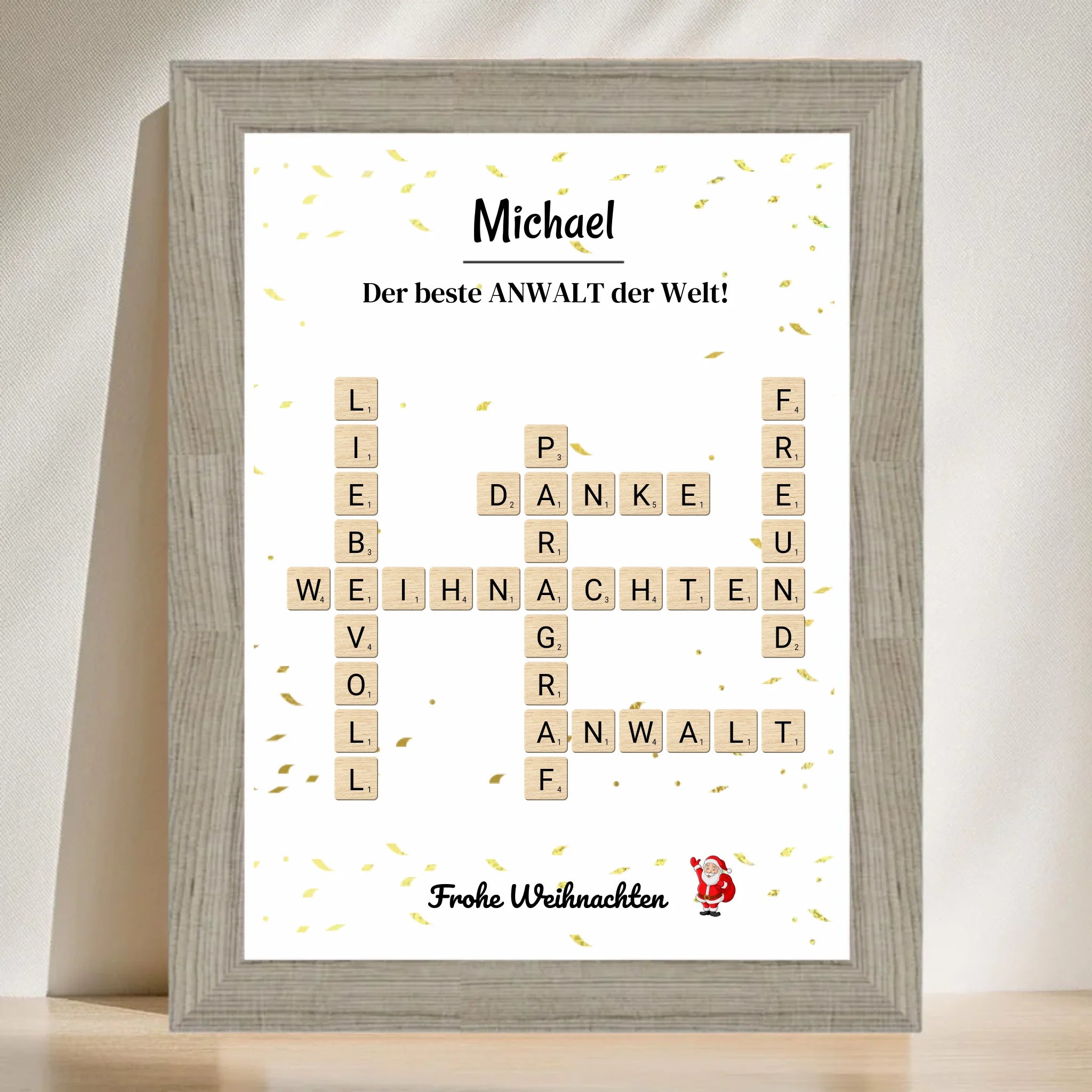 Poster mit Rahmen Beige 3