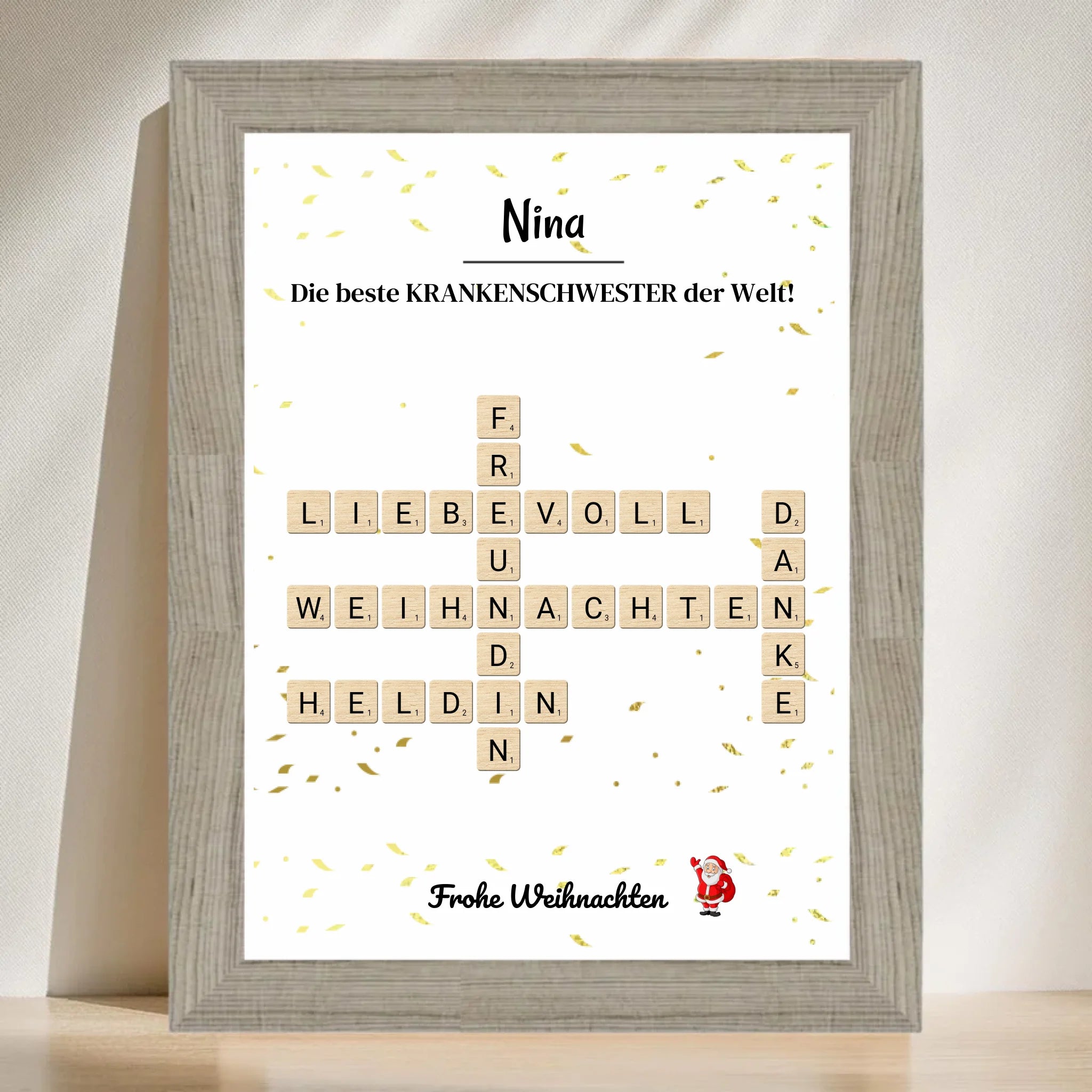 Poster mit Rahmen Beige 3