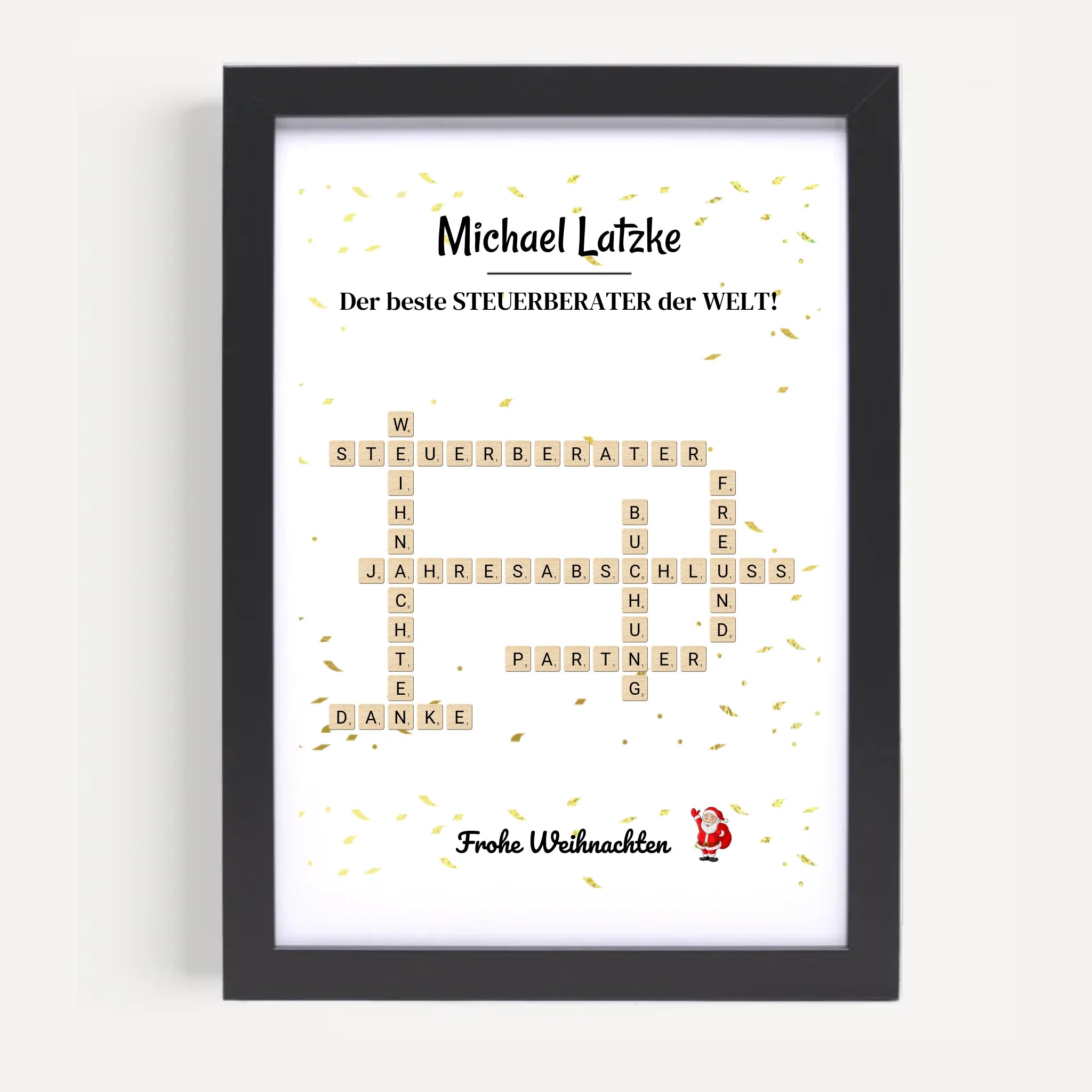 Steuerberater Weihnachtsgeschenk Poster Scrabble Design - Cantty