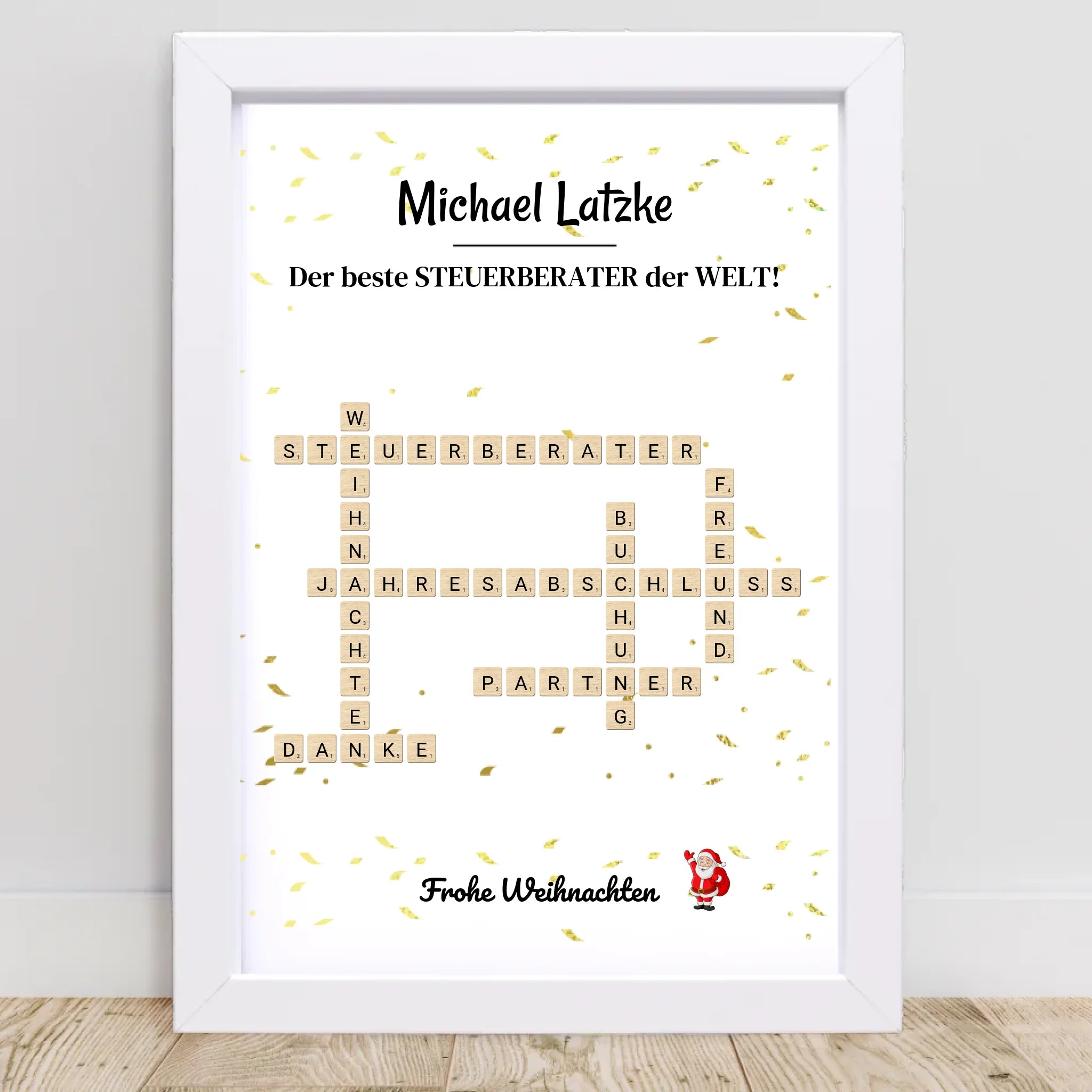 Steuerberater Weihnachtsgeschenk Poster Scrabble Design - Cantty