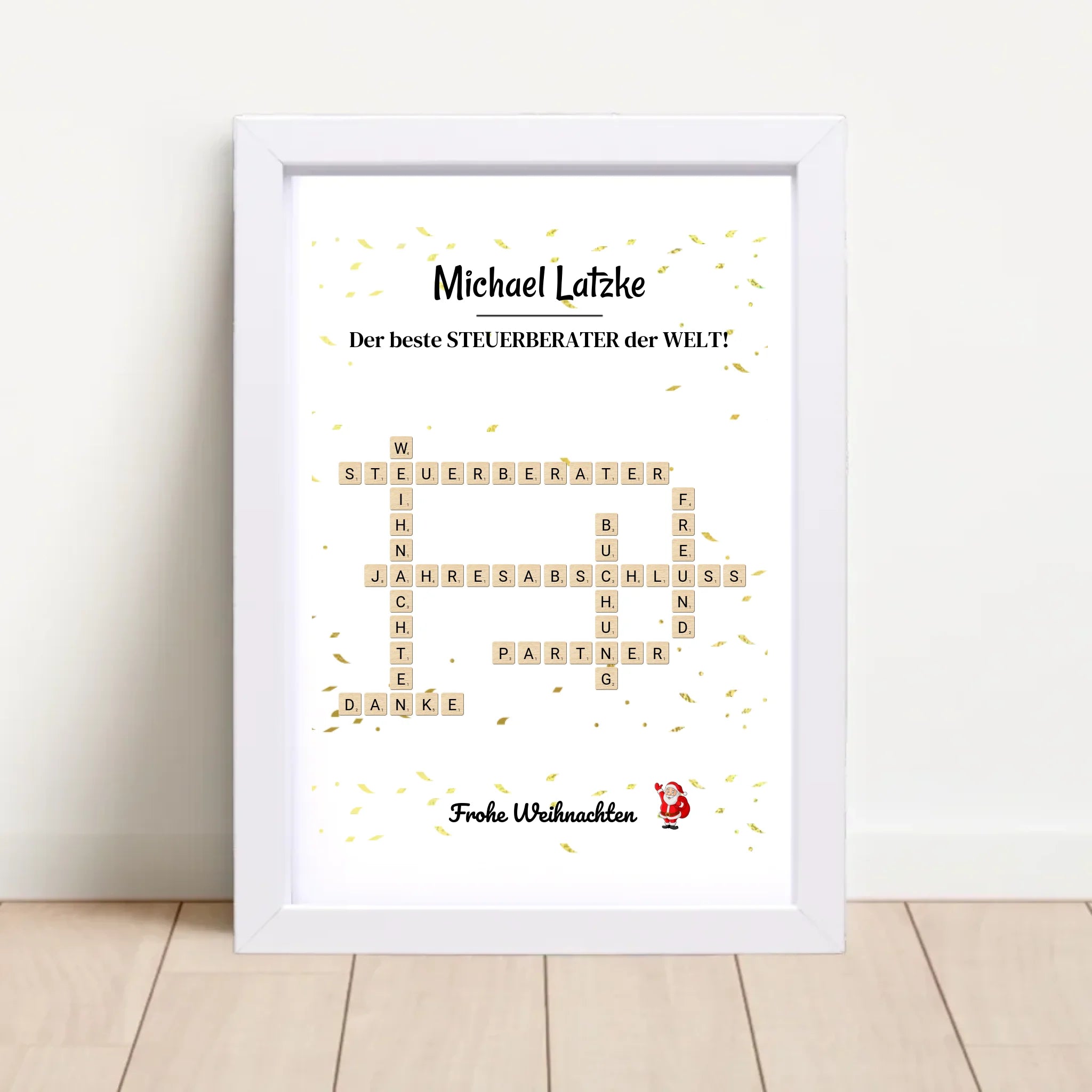 Steuerberater Weihnachtsgeschenk Poster Scrabble Design - Cantty