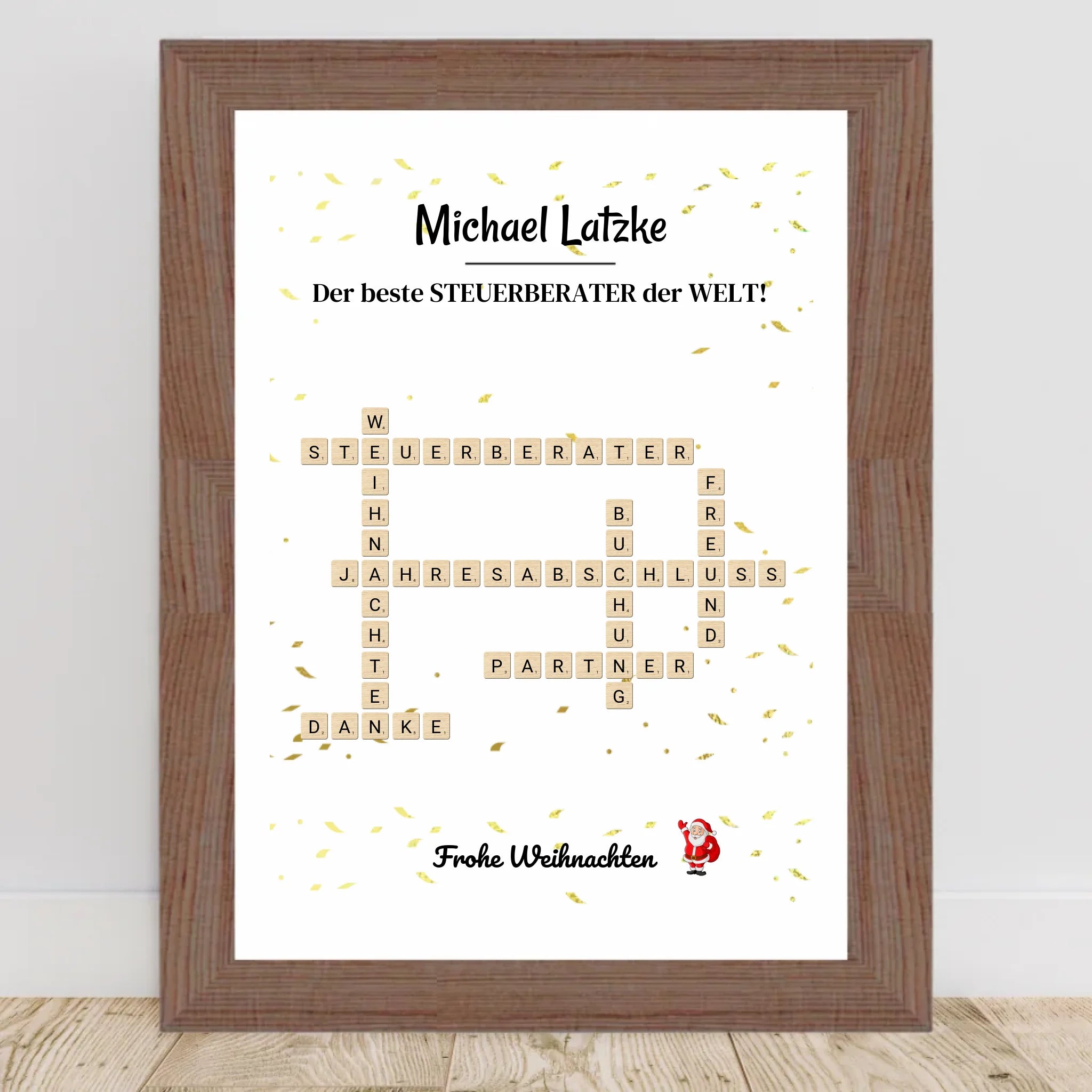 Steuerberater Weihnachtsgeschenk Poster Scrabble Design - Cantty