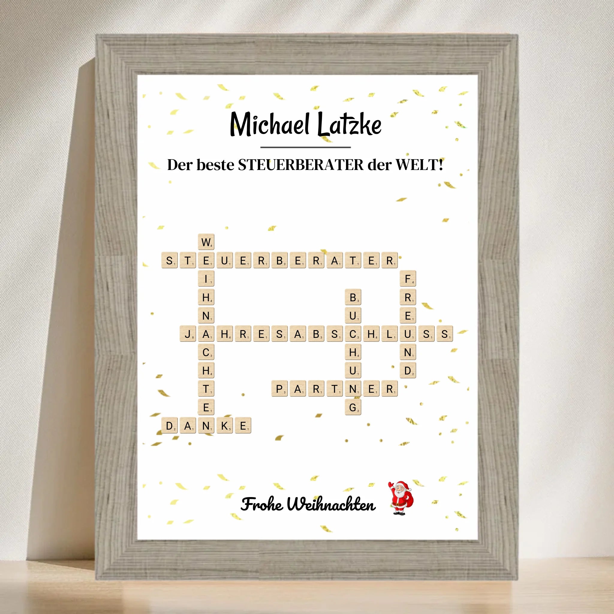 Steuerberater Weihnachtsgeschenk Poster Scrabble Design - Cantty