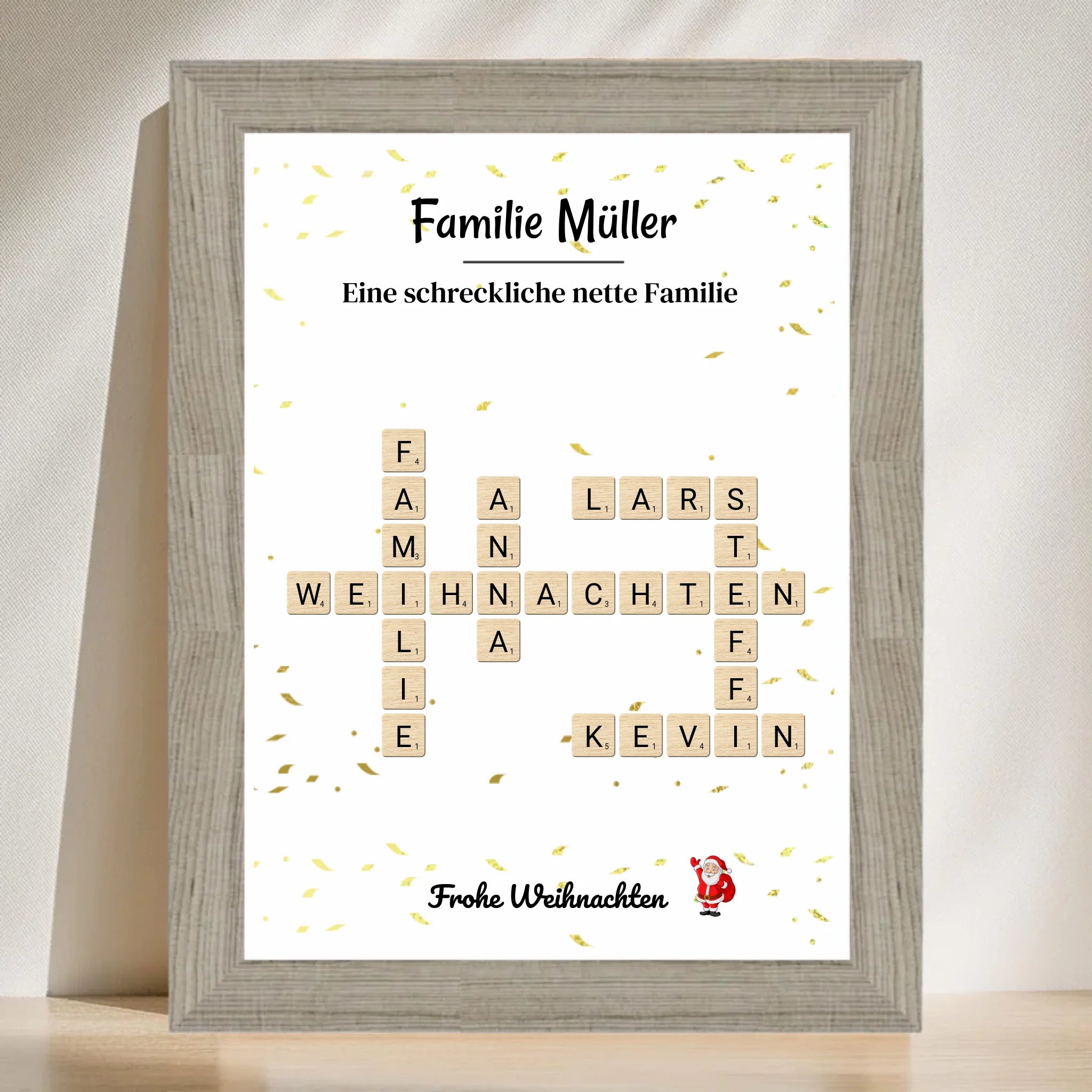 Poster mit Rahmen Beige 3