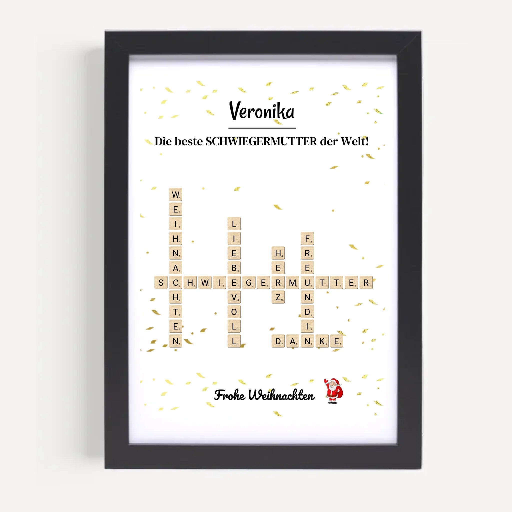 Schwiegermutter Weihnachtsgeschenk Poster Scrabble Design - Cantty