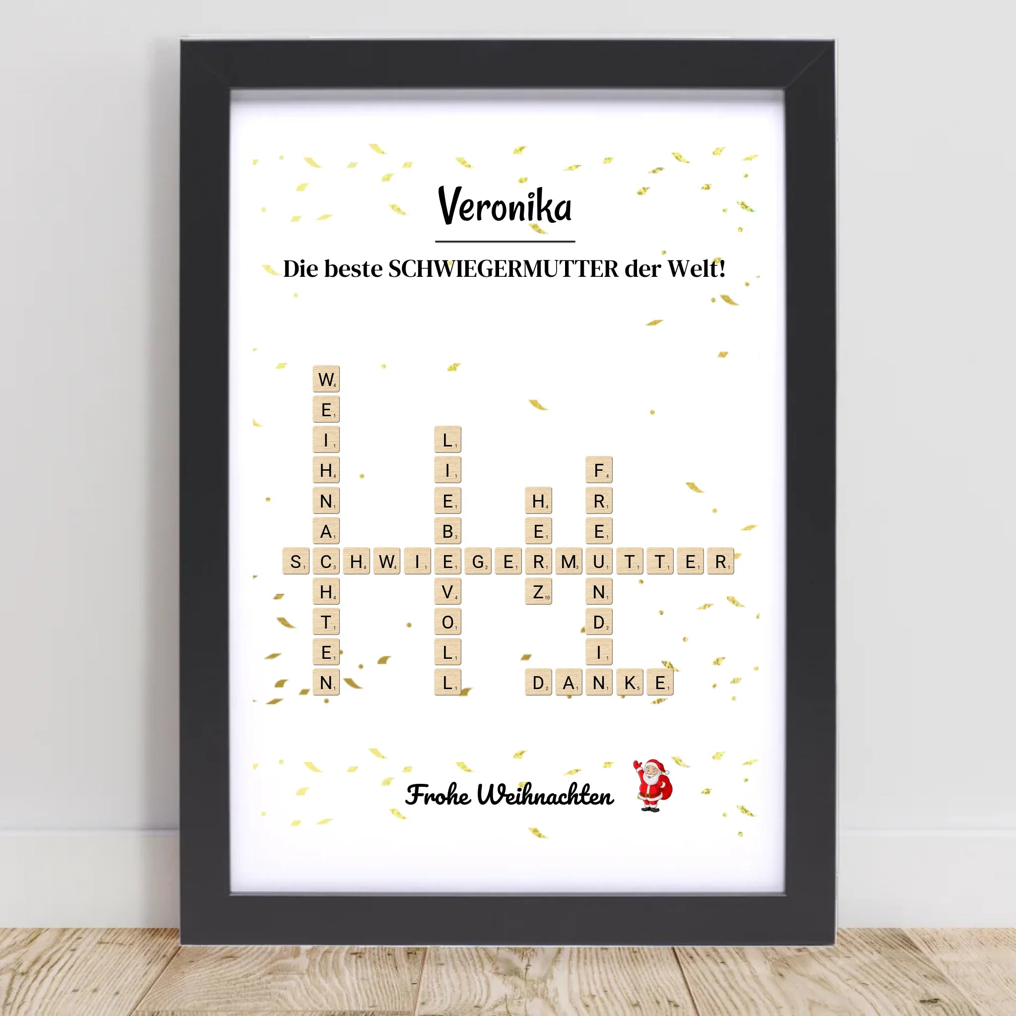 Schwiegermutter Weihnachtsgeschenk Poster Scrabble Design - Cantty
