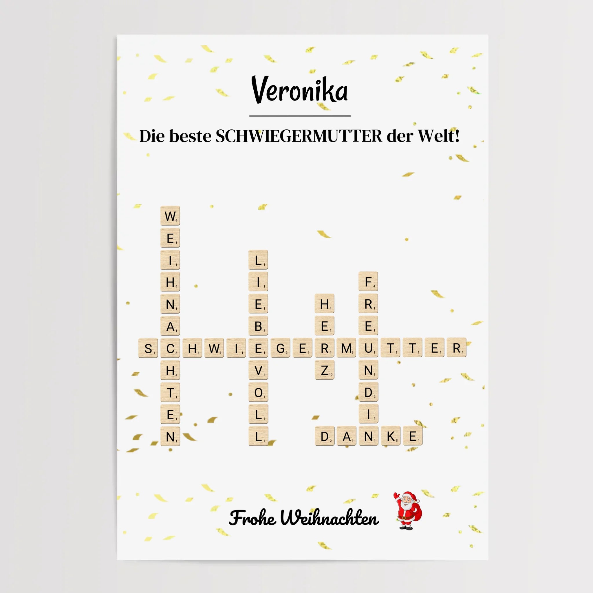 Schwiegermutter Weihnachtsgeschenk Poster Scrabble Design - Cantty