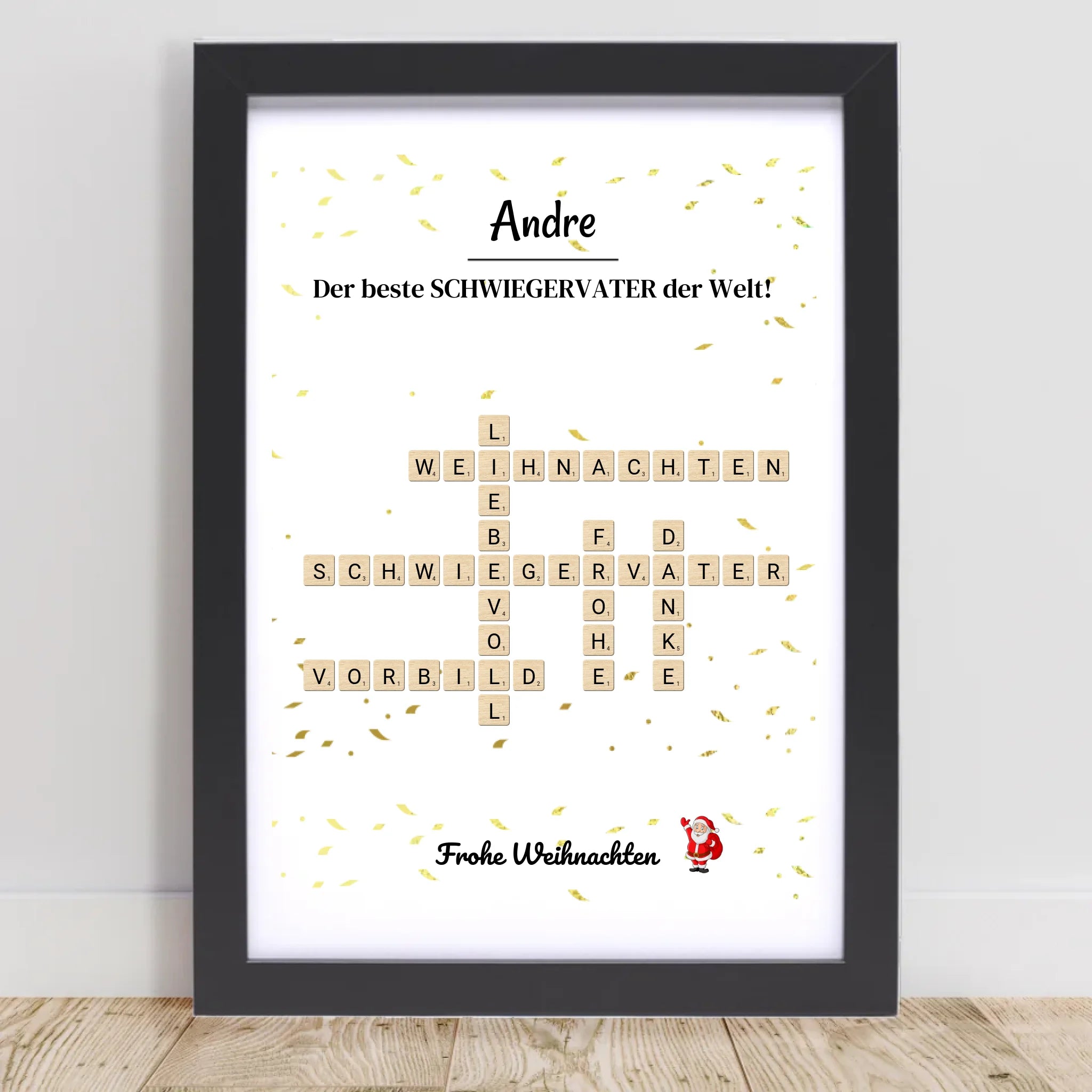 Schwiegervater Weihnachtsgeschenk Poster Scrabble Design - Cantty