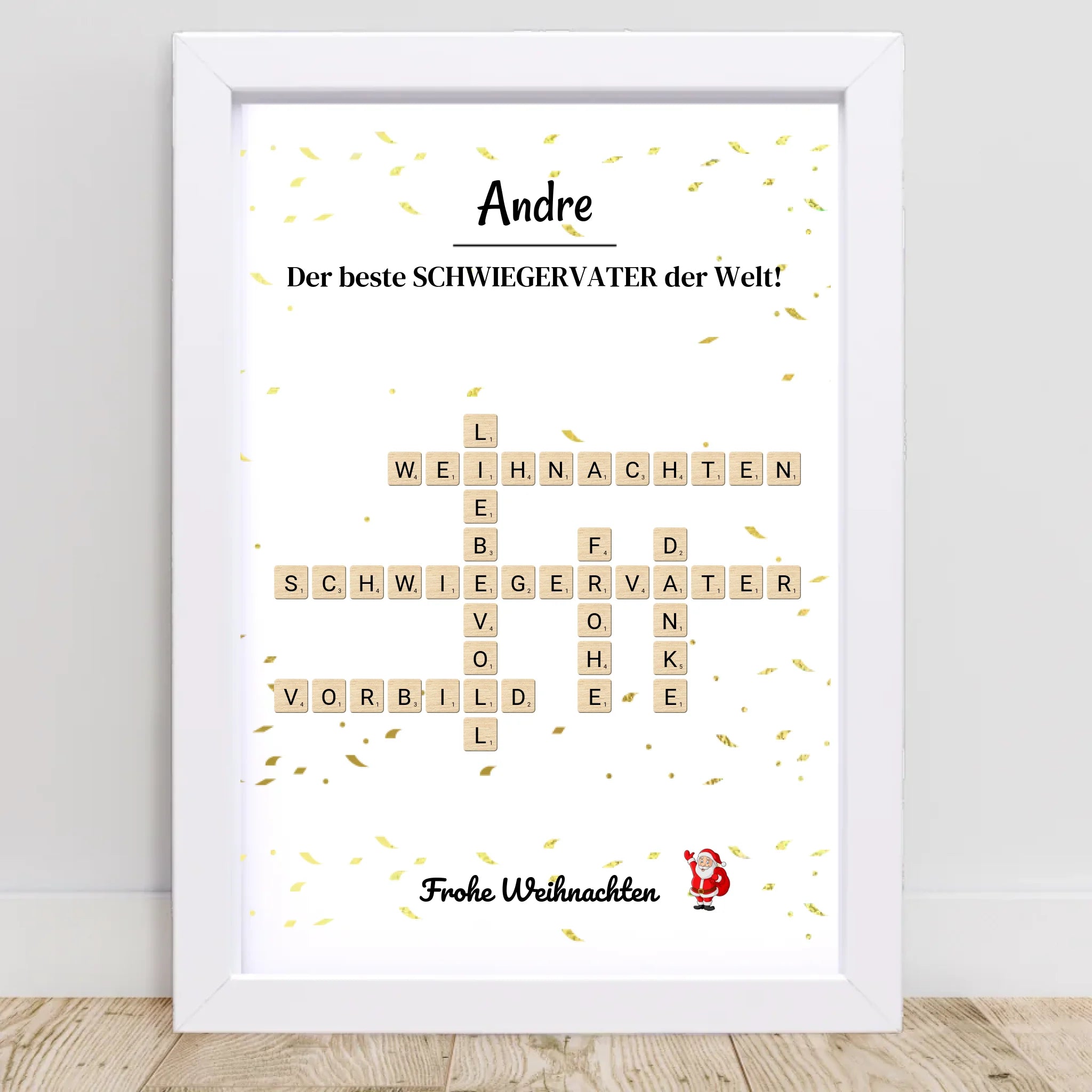 Schwiegervater Weihnachtsgeschenk Poster Scrabble Design - Cantty
