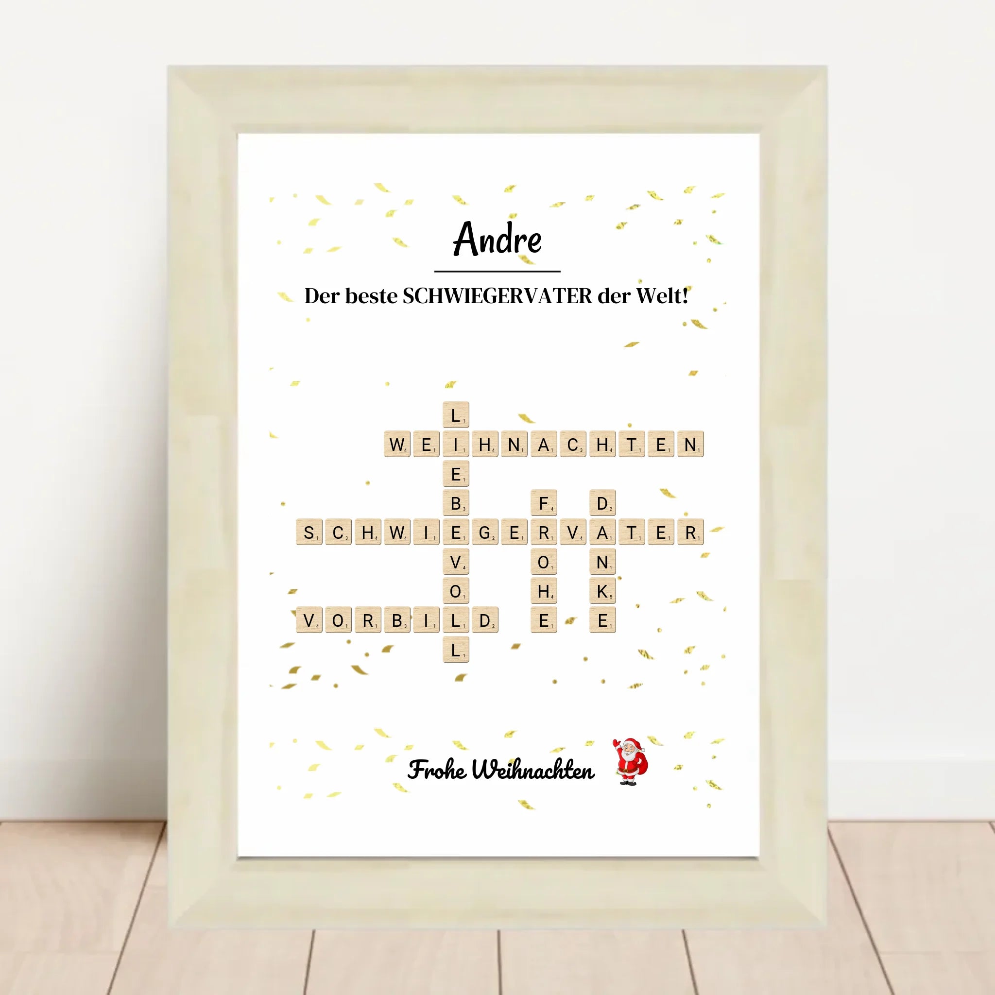 Schwiegervater Weihnachtsgeschenk Poster Scrabble Design - Cantty