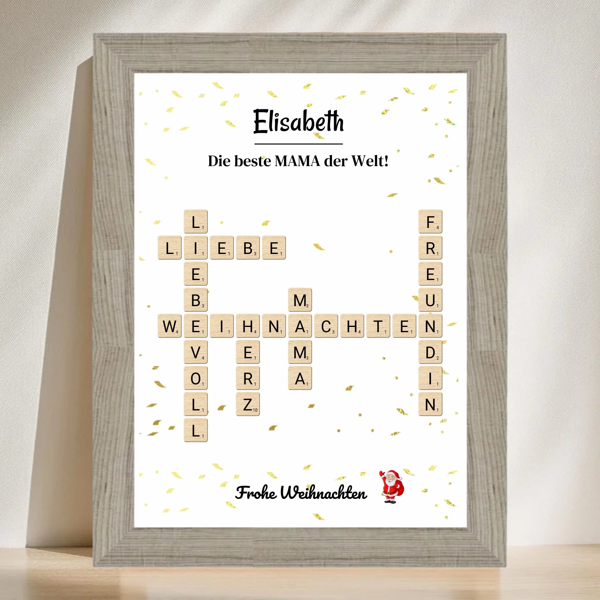 Poster mit Rahmen Beige 3