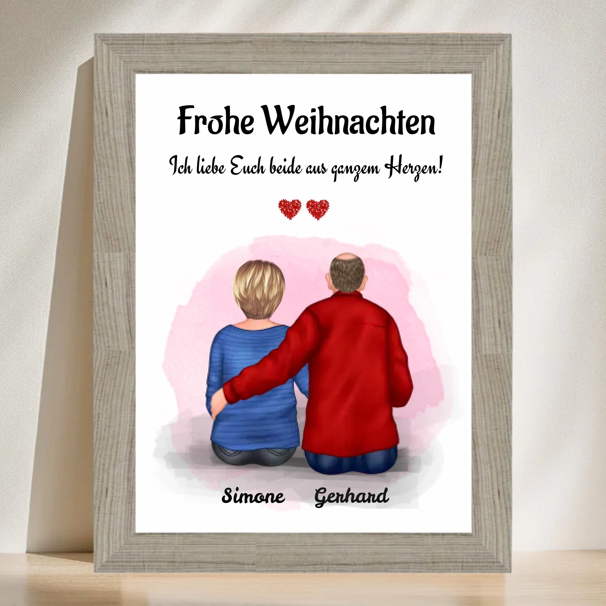 Oma und Opa Bild Weihnachtsgeschenk personalisiert - Cantty