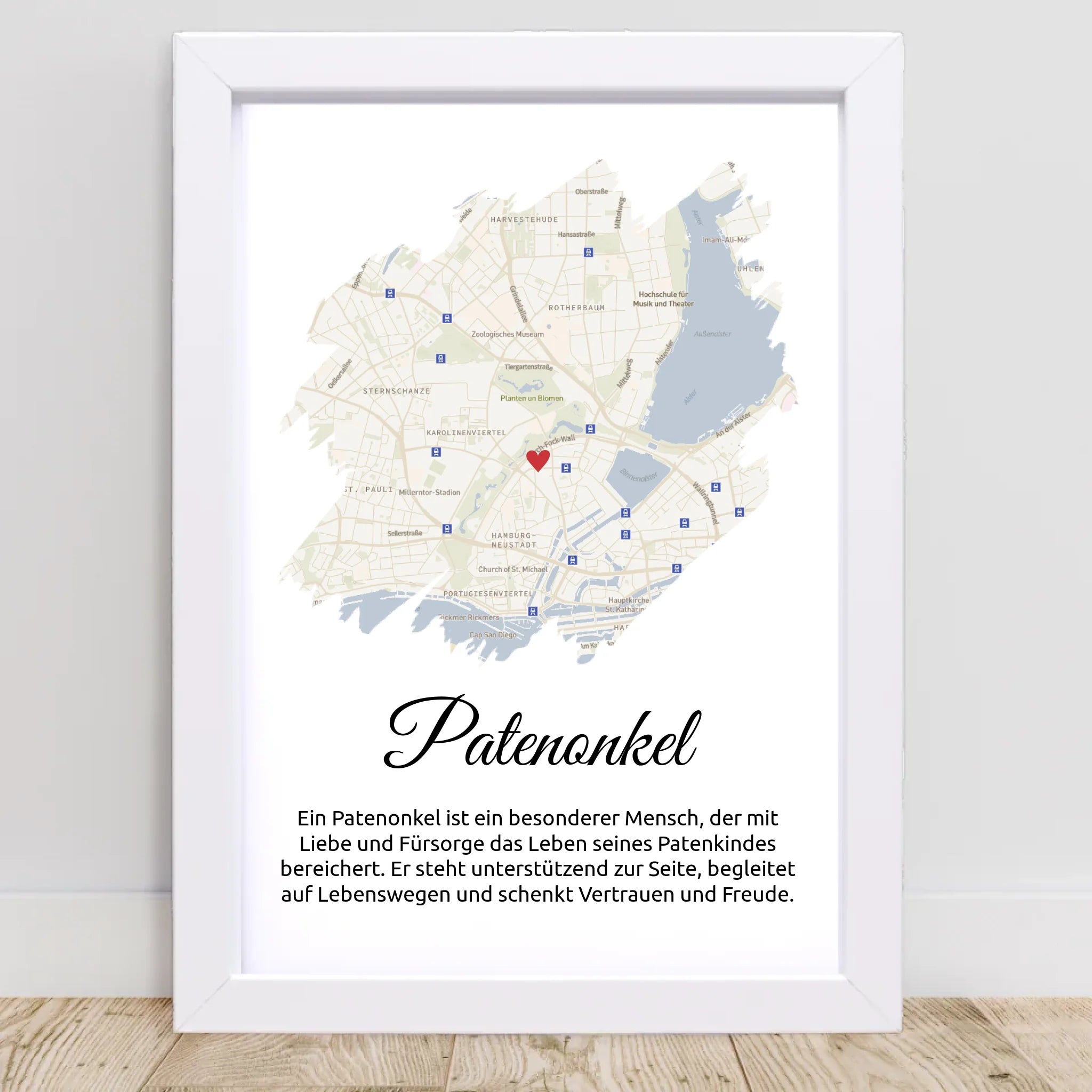 Patenonkel Stadtkarte Poster Geschenk mit Definition - Cantty