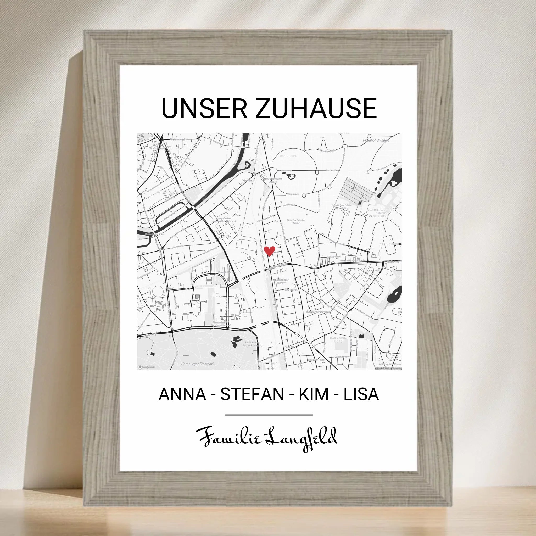 Poster mit Rahmen Beige 3