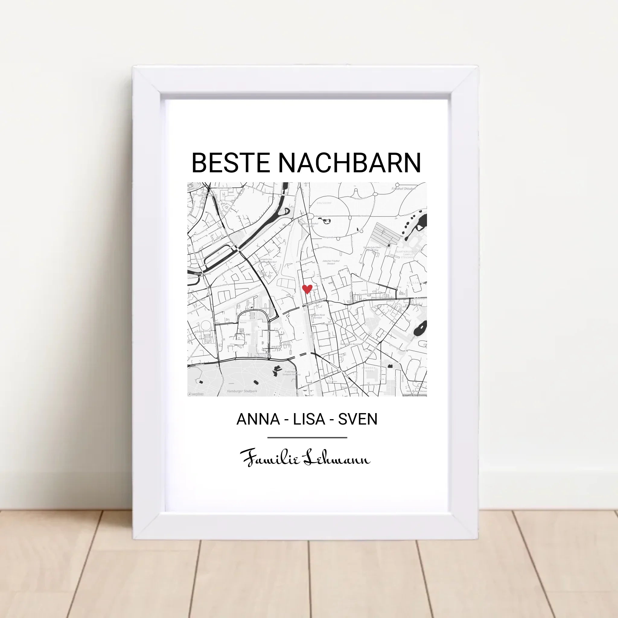 Poster mit Rahmen Weiß