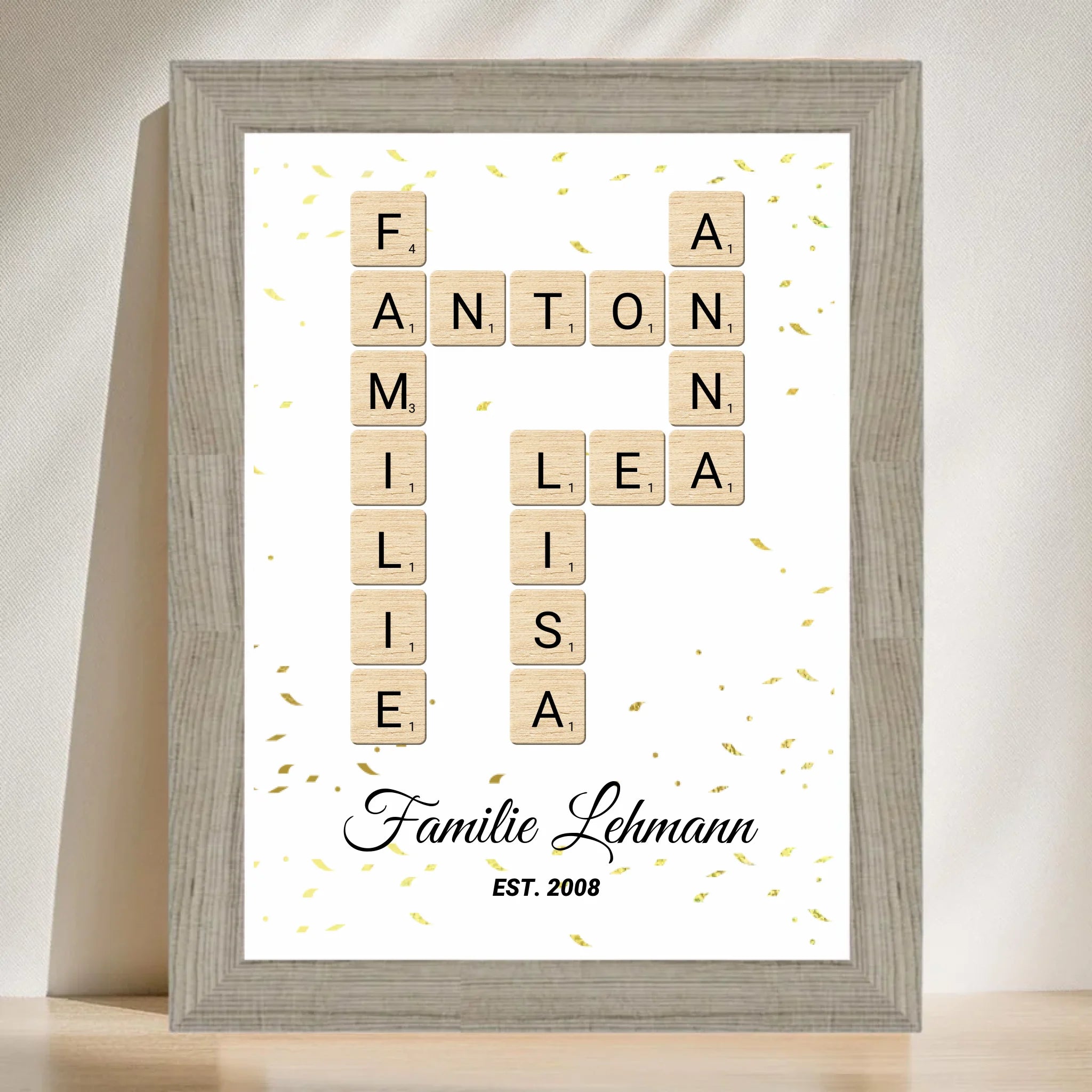 Poster mit Rahmen Beige 3