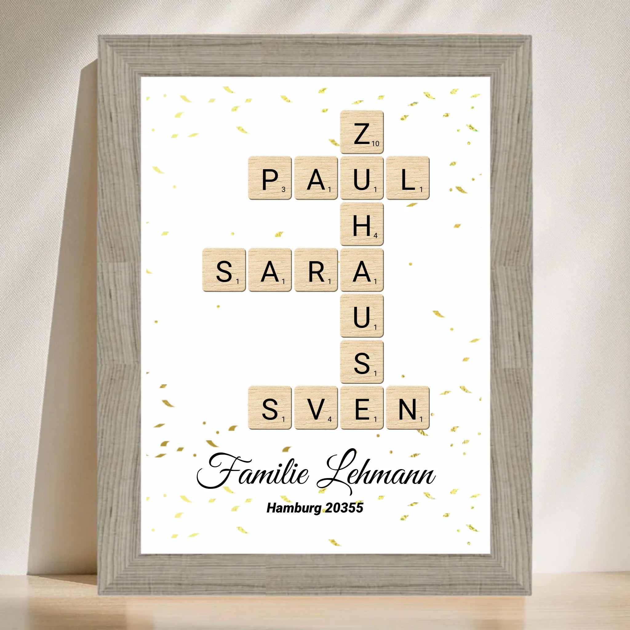 Poster mit Rahmen Beige 3