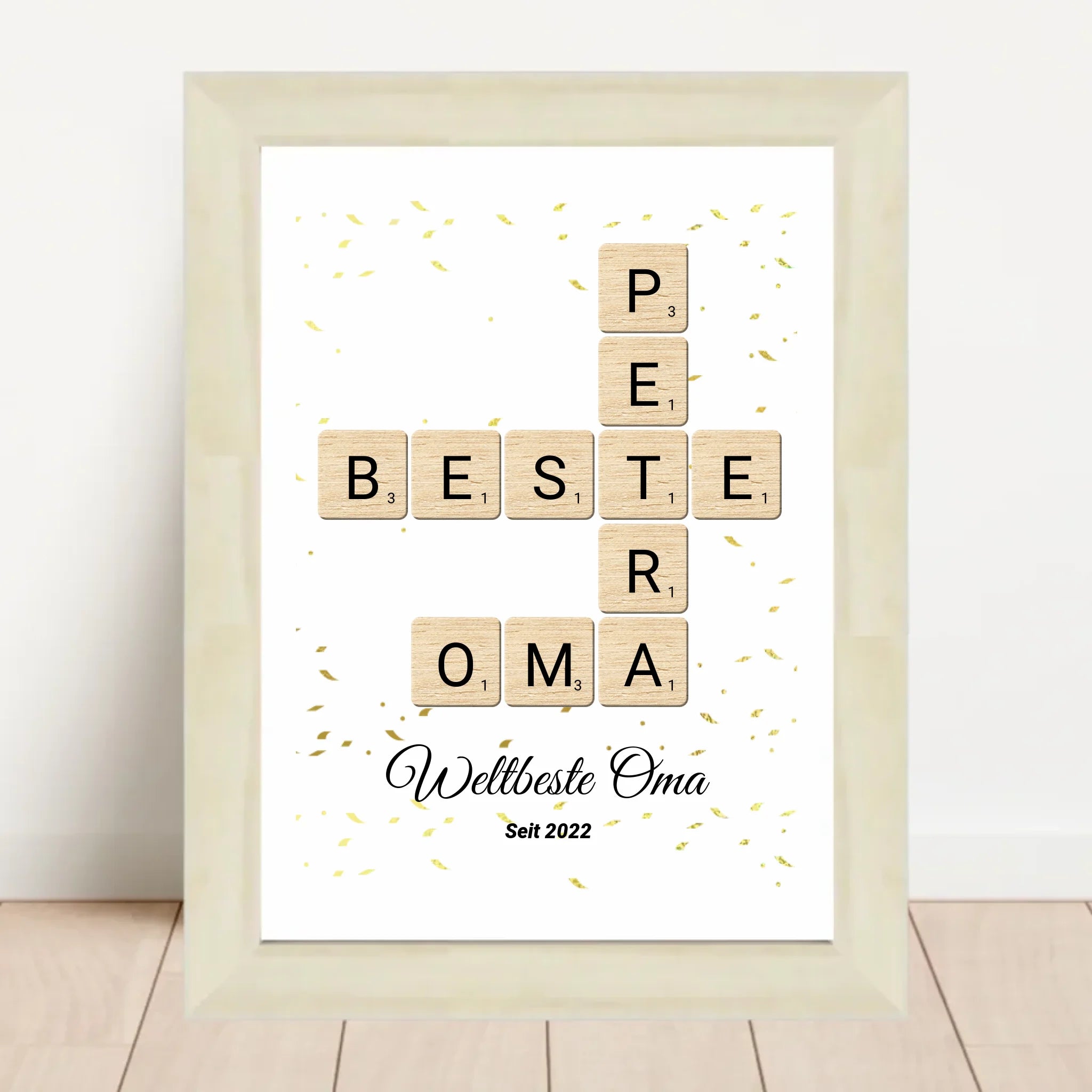 Geschenk für Oma Scrabble Wort Poster personalisierbar - Cantty