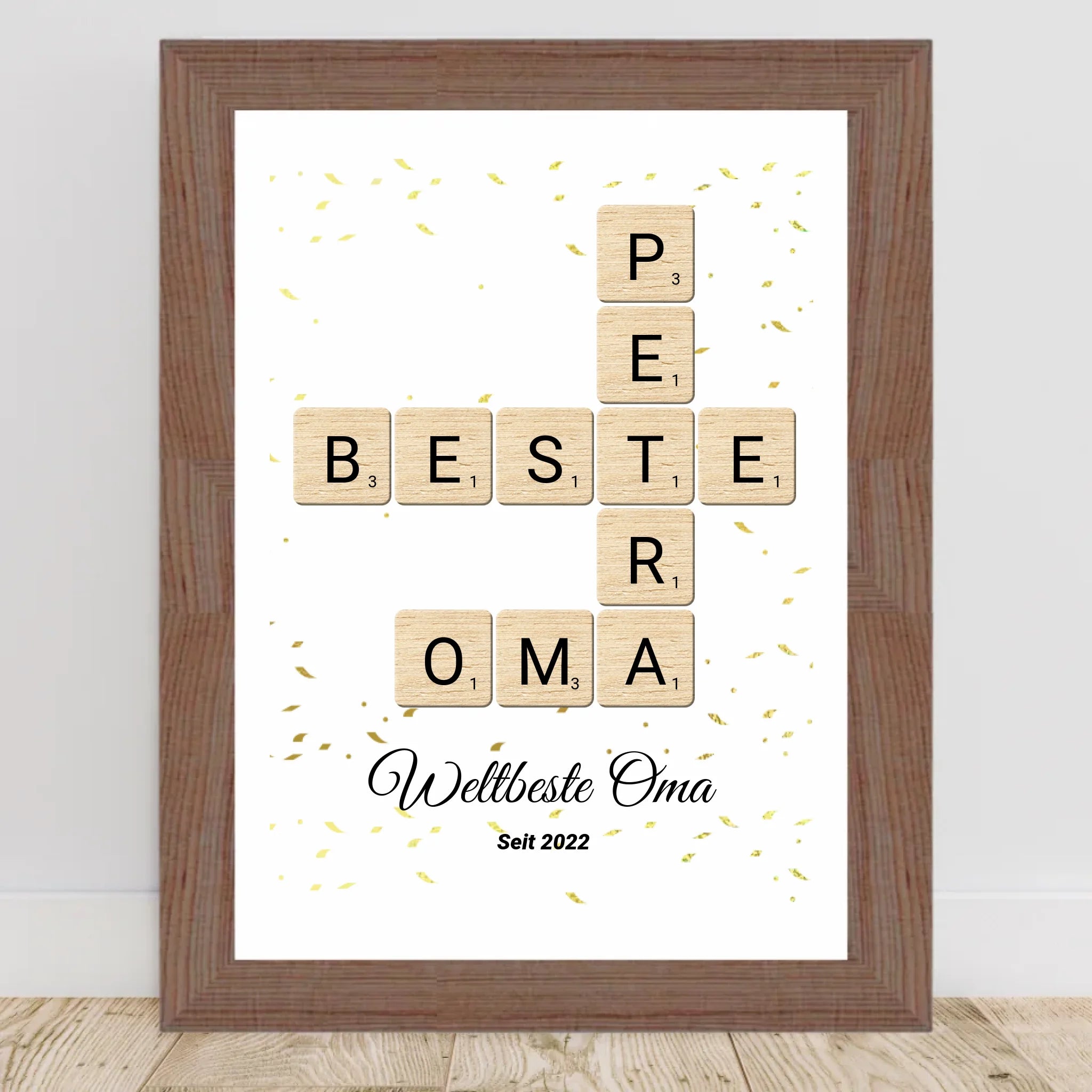 Geschenk für Oma Scrabble Wort Poster personalisierbar - Cantty