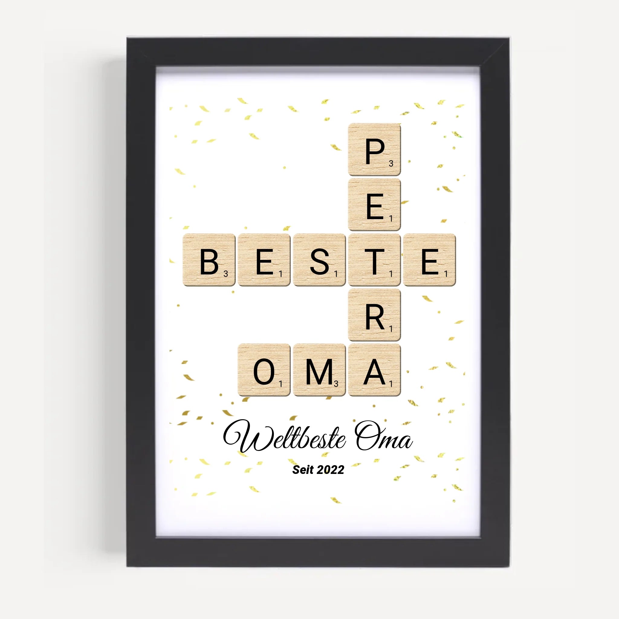 Geschenk für Oma Scrabble Wort Poster personalisierbar - Cantty