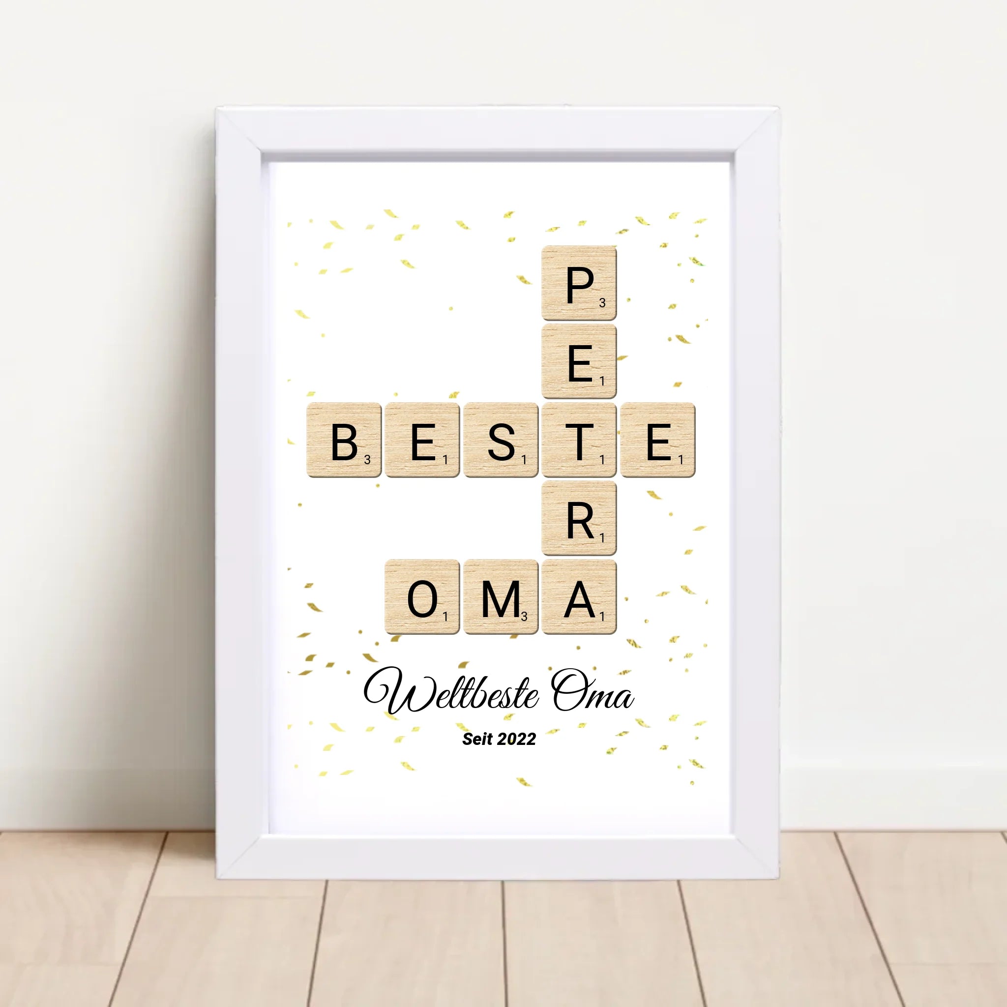 Geschenk für Oma Scrabble Wort Poster personalisierbar - Cantty