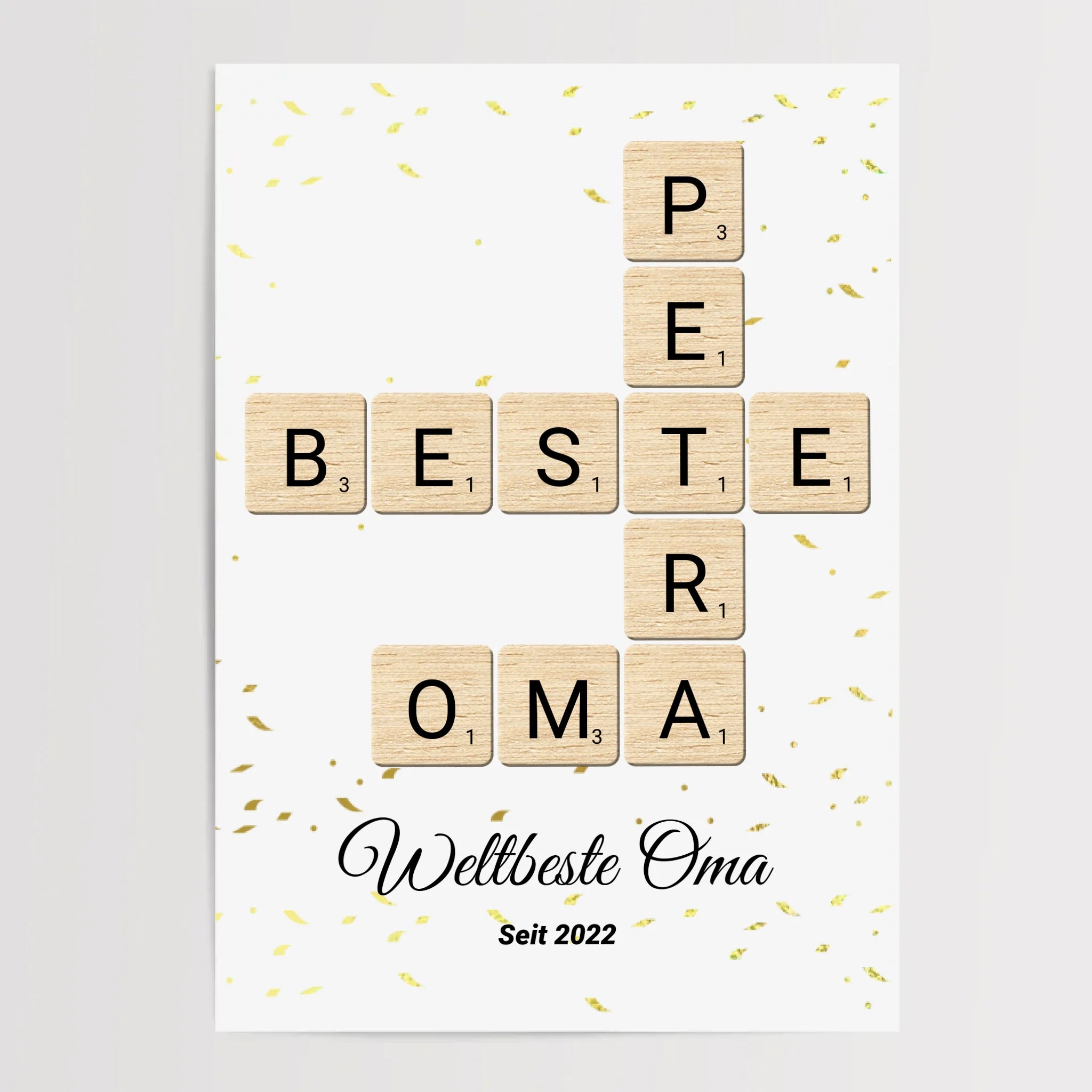 Geschenk für Oma Scrabble Wort Poster personalisierbar - Cantty