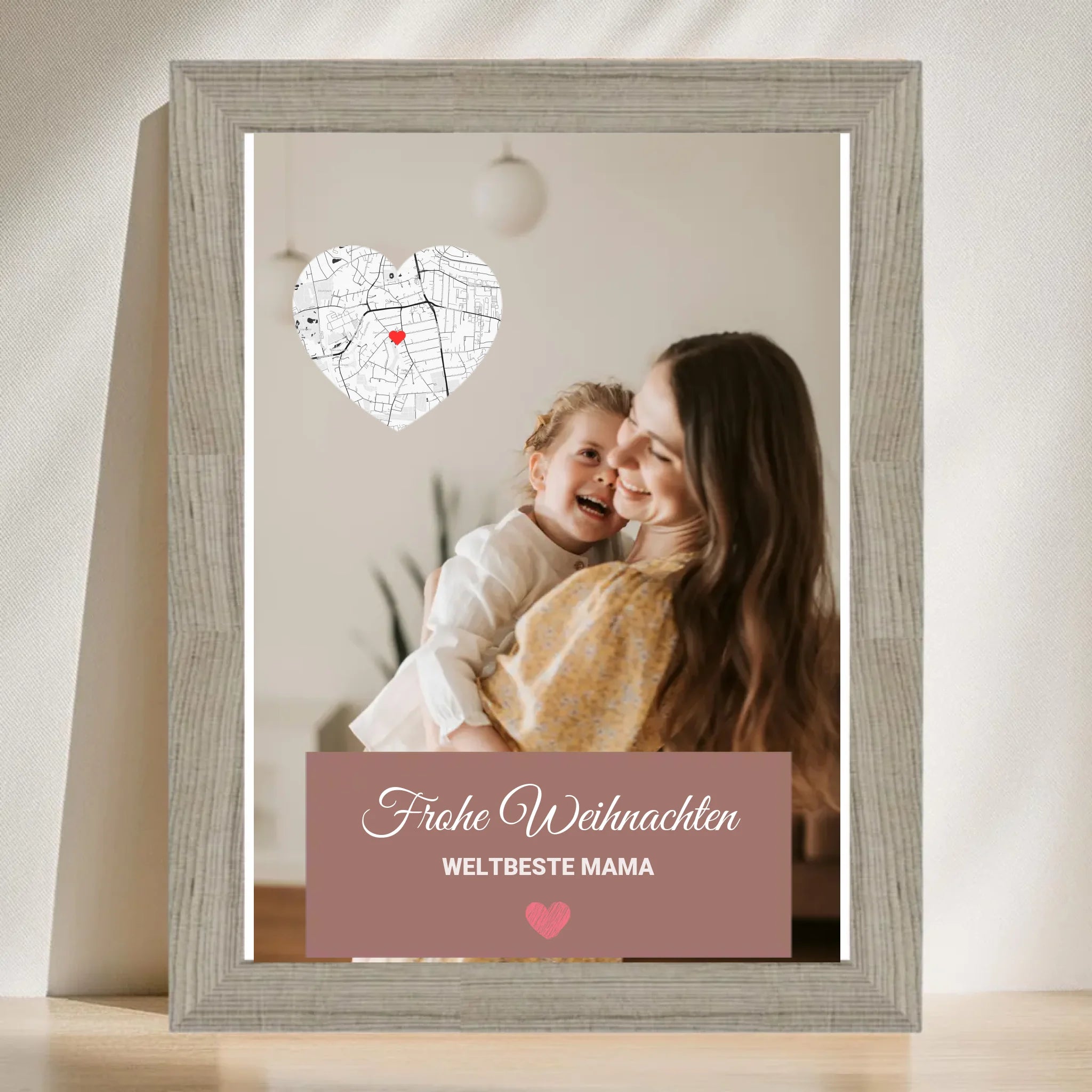 Poster mit Rahmen Beige 3