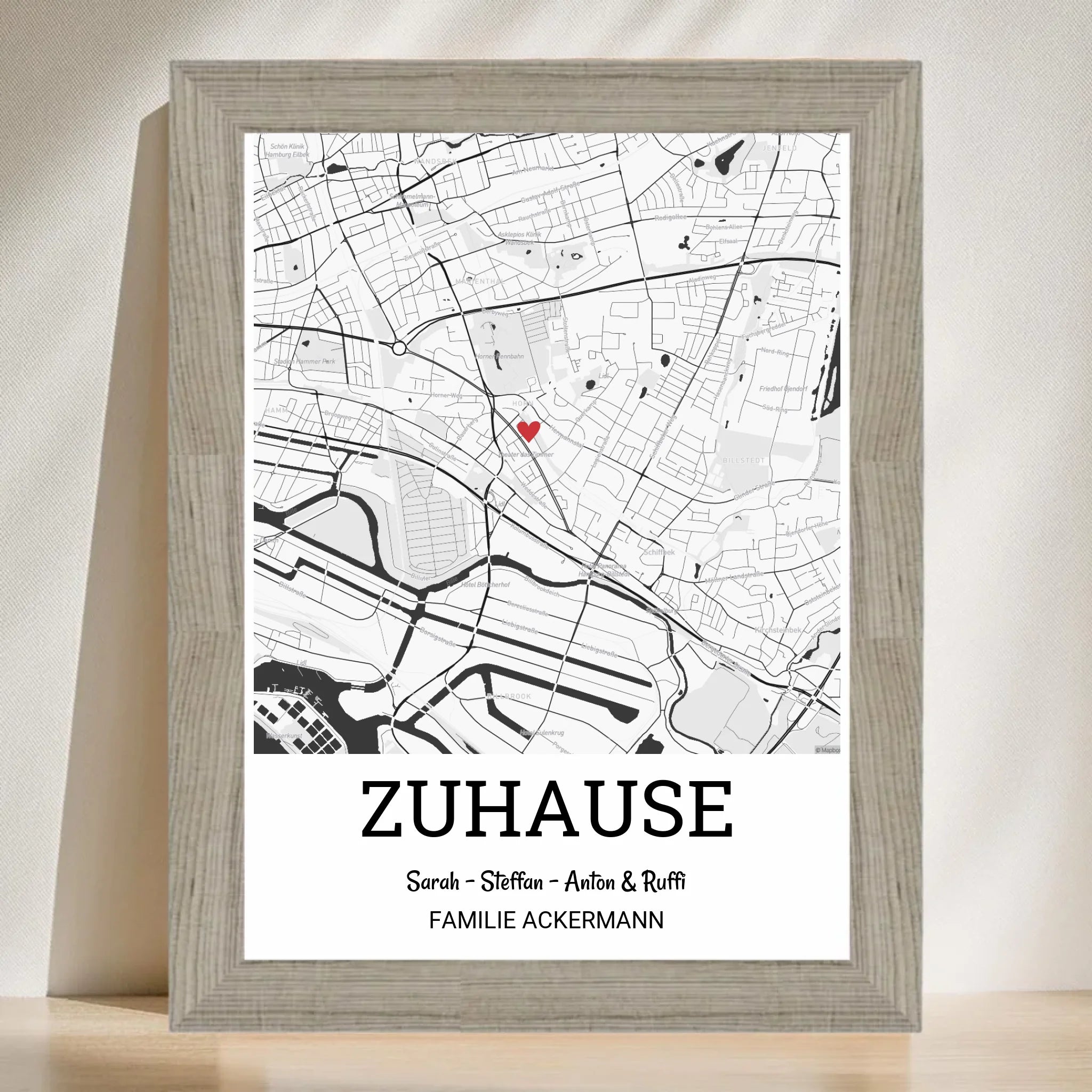 Poster mit Rahmen Beige 3