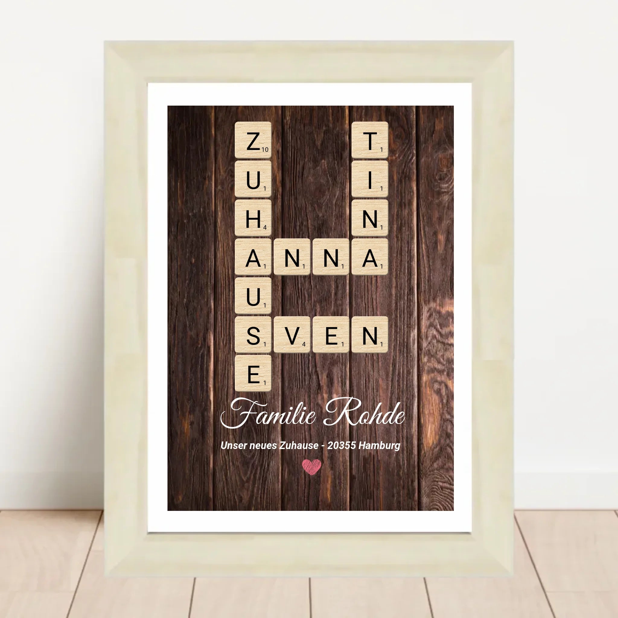 Einzugsgeschenk Wohnung Haus Einweihung Bild mit Bilderrahmen personalisierbar - Cantty