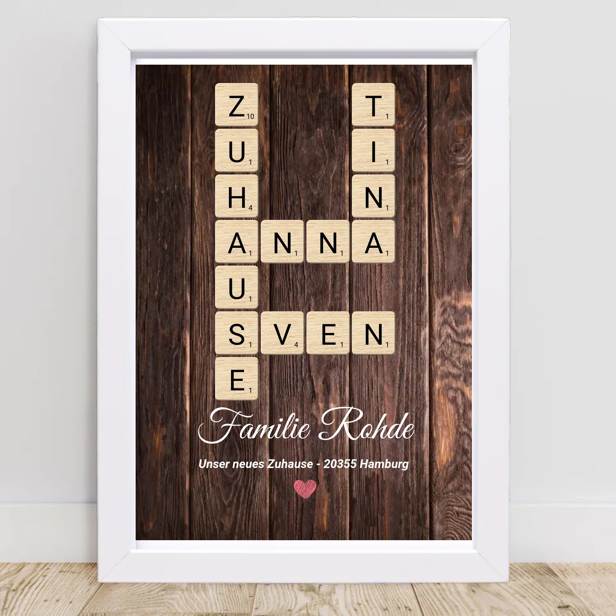 Einzugsgeschenk Wohnung Haus Einweihung Bild mit Bilderrahmen personalisierbar - Cantty