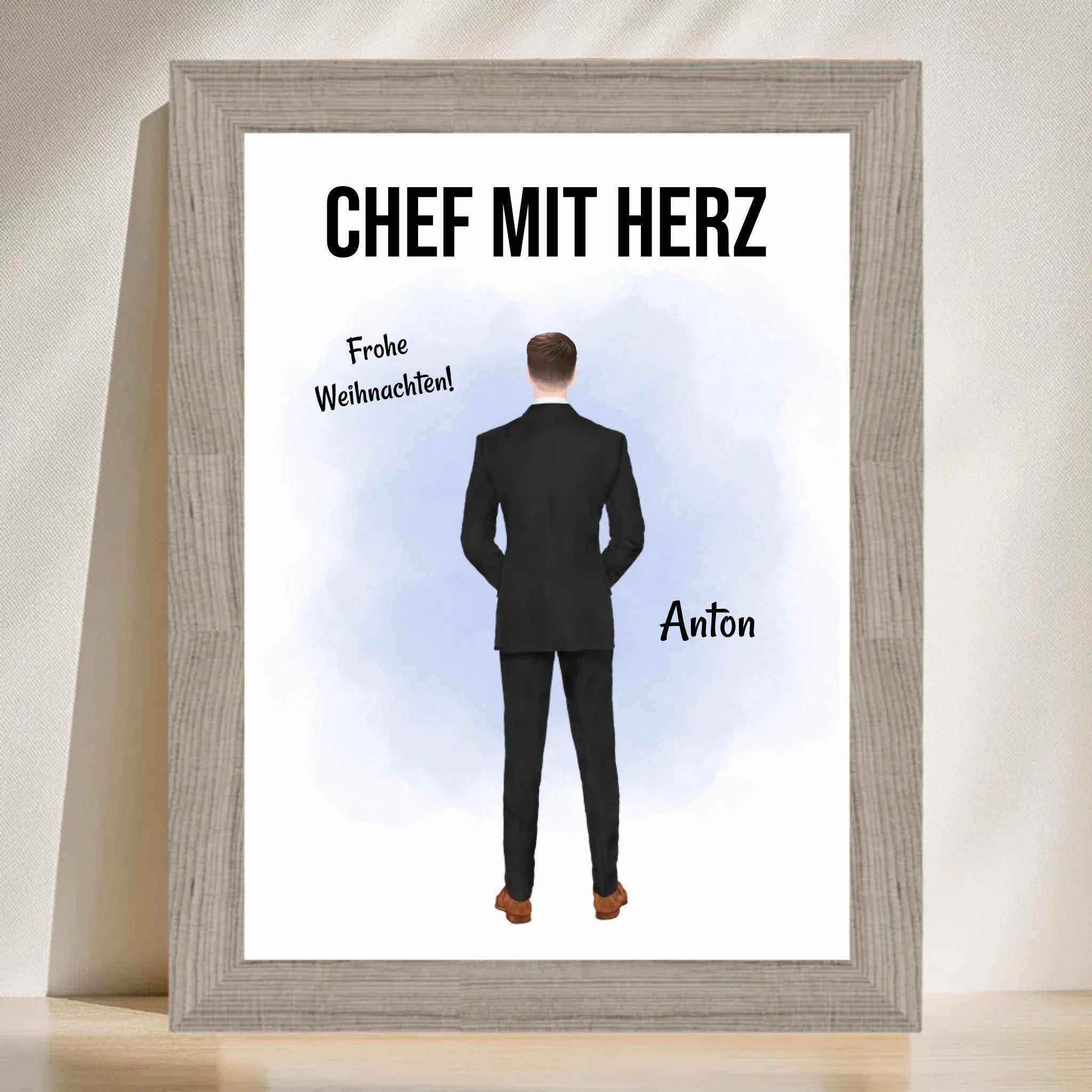 Poster mit Rahmen Beige 3