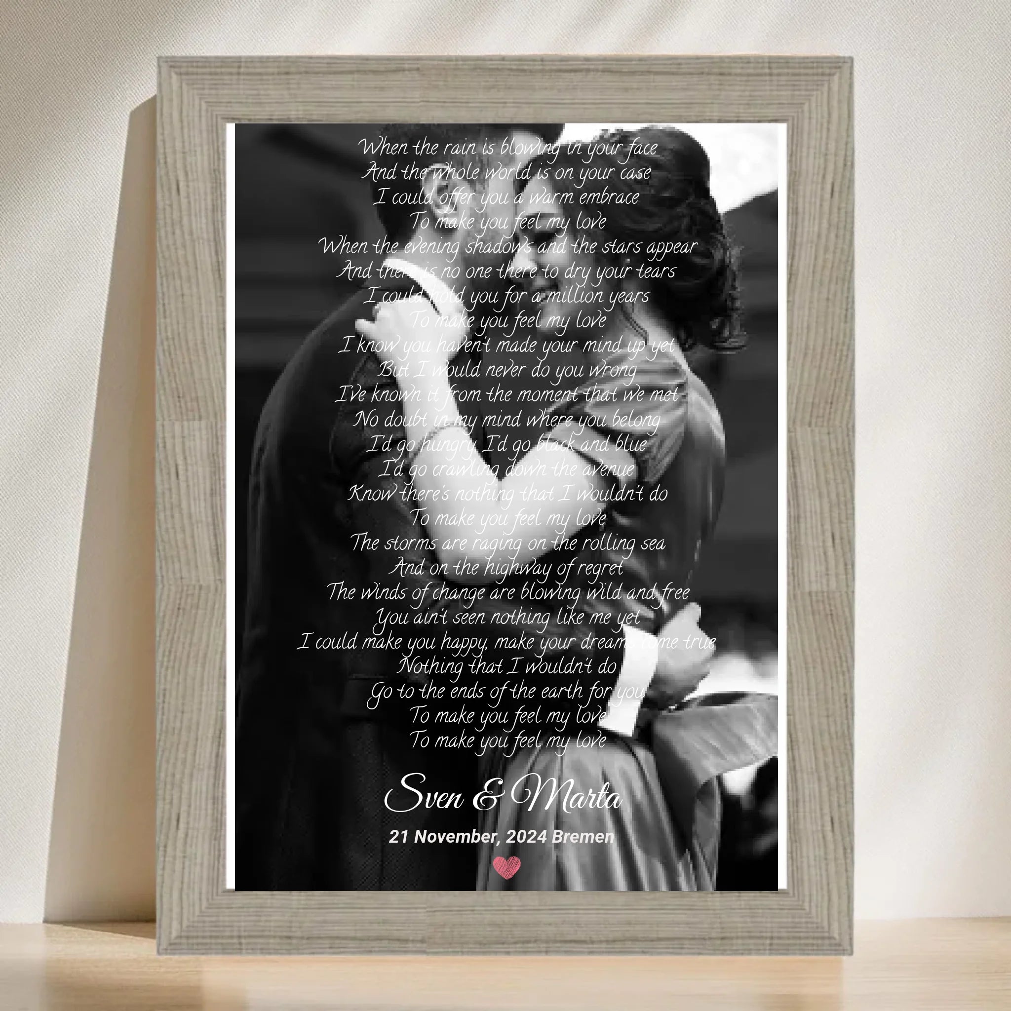 Poster mit Rahmen Beige 3