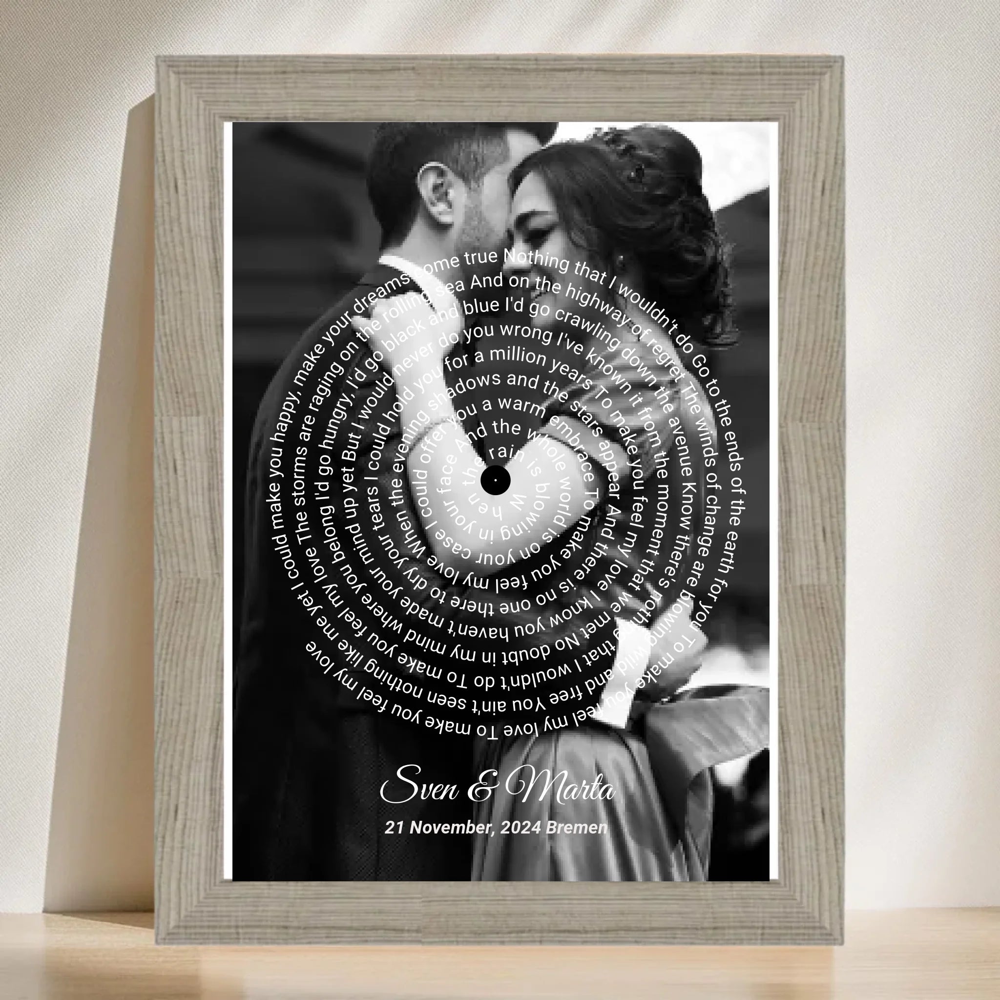 Poster mit Rahmen Beige 3