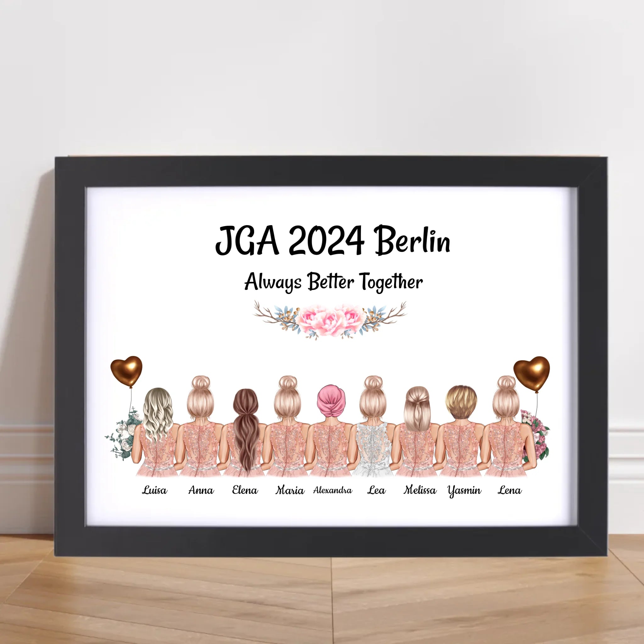 Brautjungfern Braut Junggesellinnanabschied 9 Personen Poster - Cantty