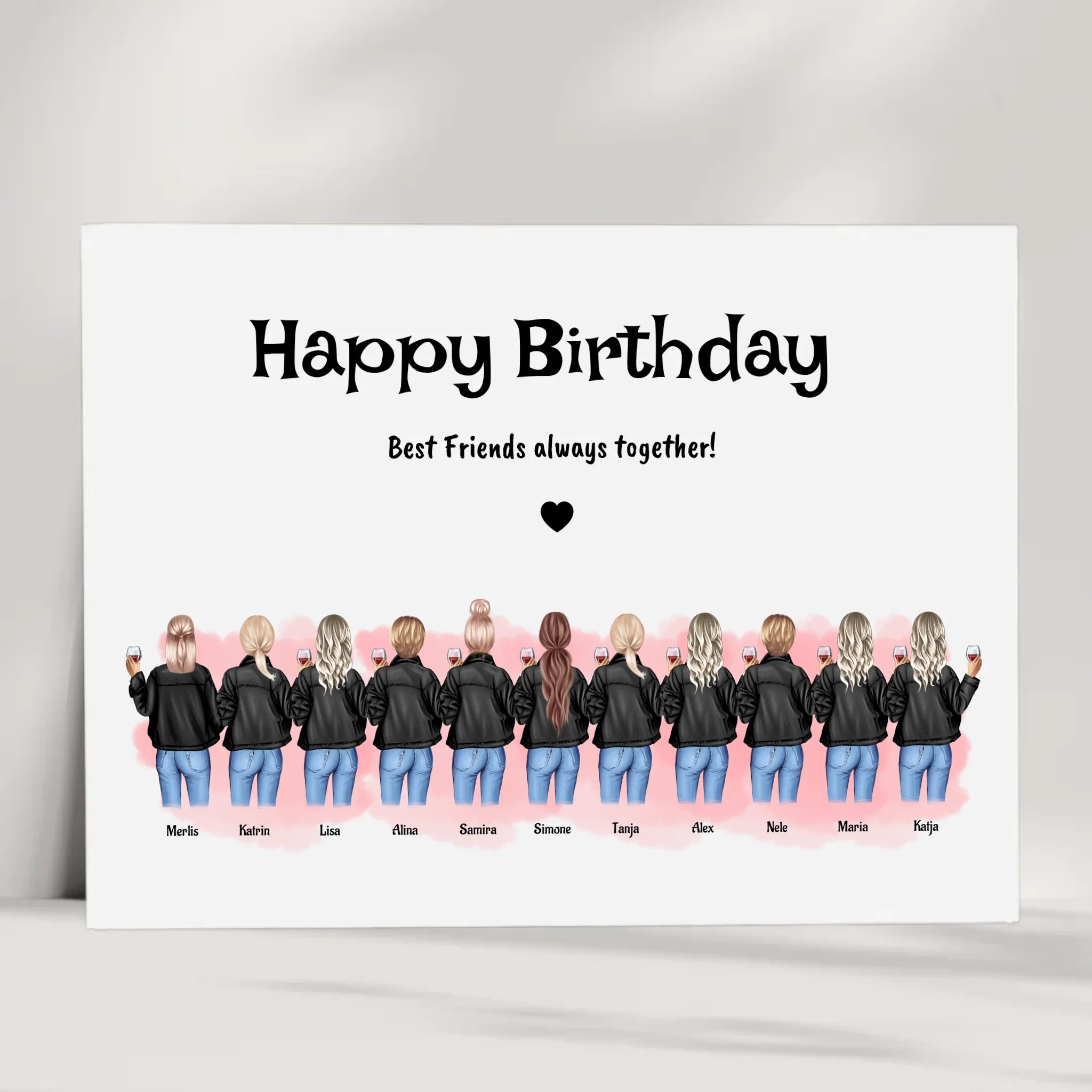 11 Freundinnen Poster personalisiert Geburtstagsgeschenk - Cantty