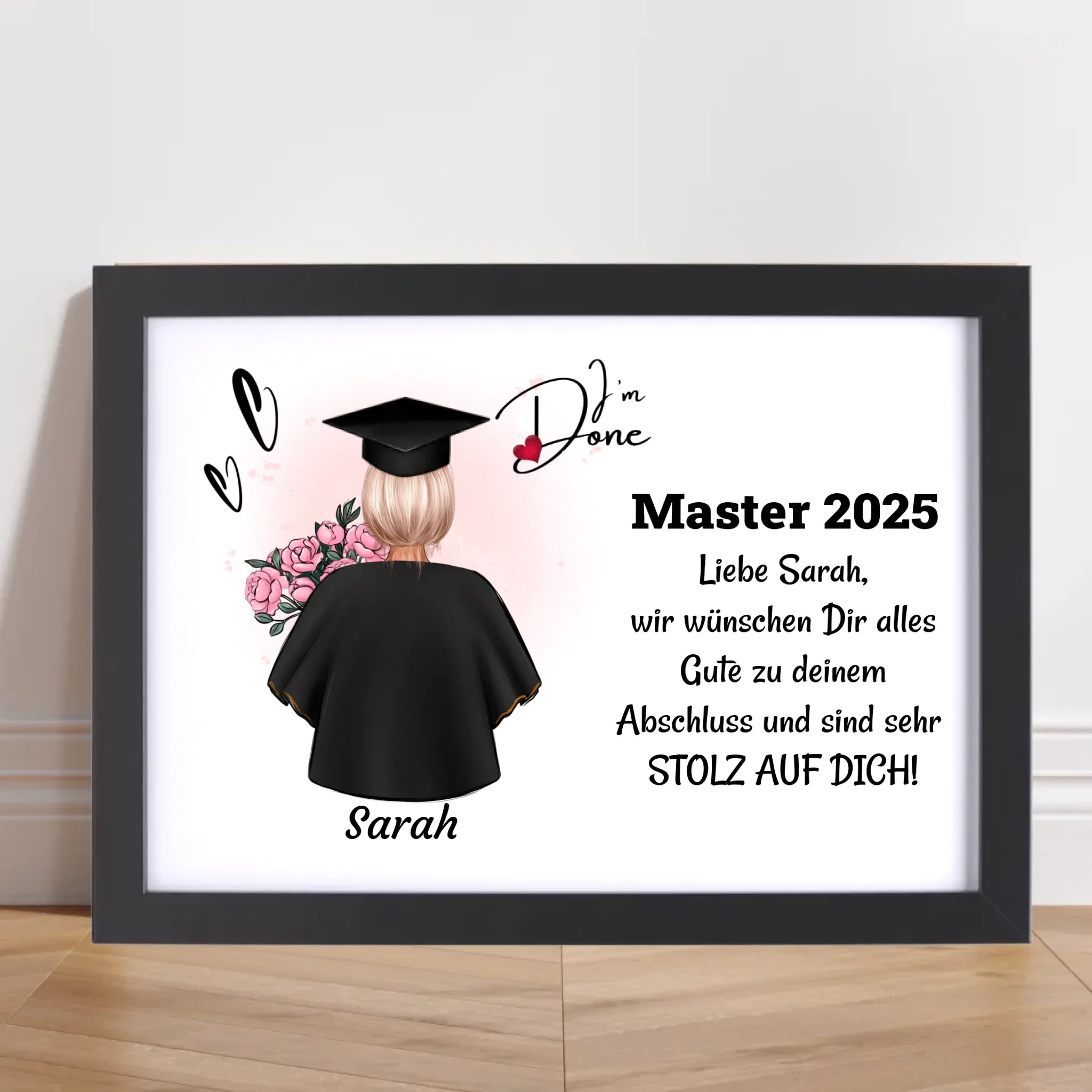 Masterstudium Frau Poster/ Bild / Karte Abschlussgeschenk - Cantty
