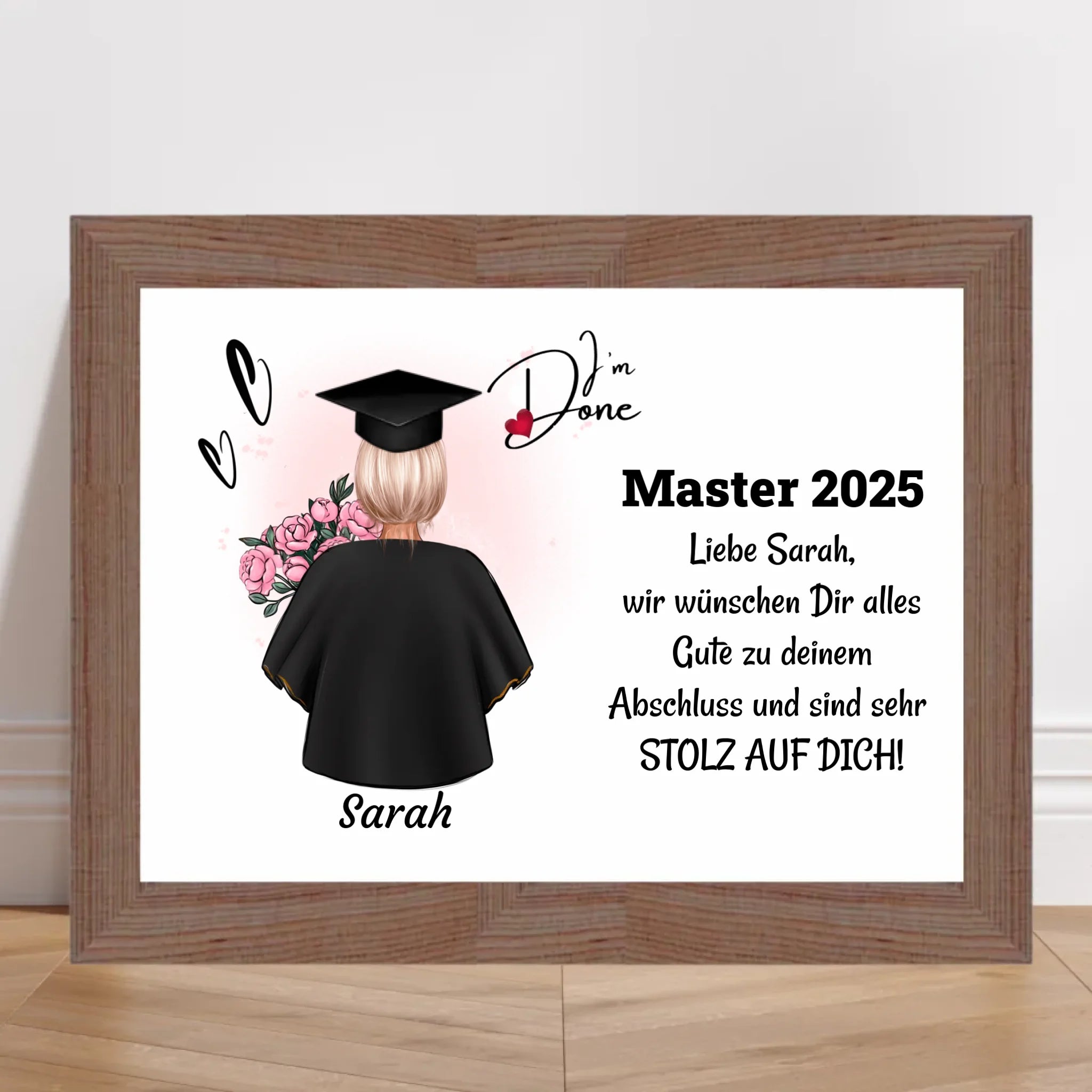 Masterstudium Frau Poster/ Bild / Karte Abschlussgeschenk - Cantty