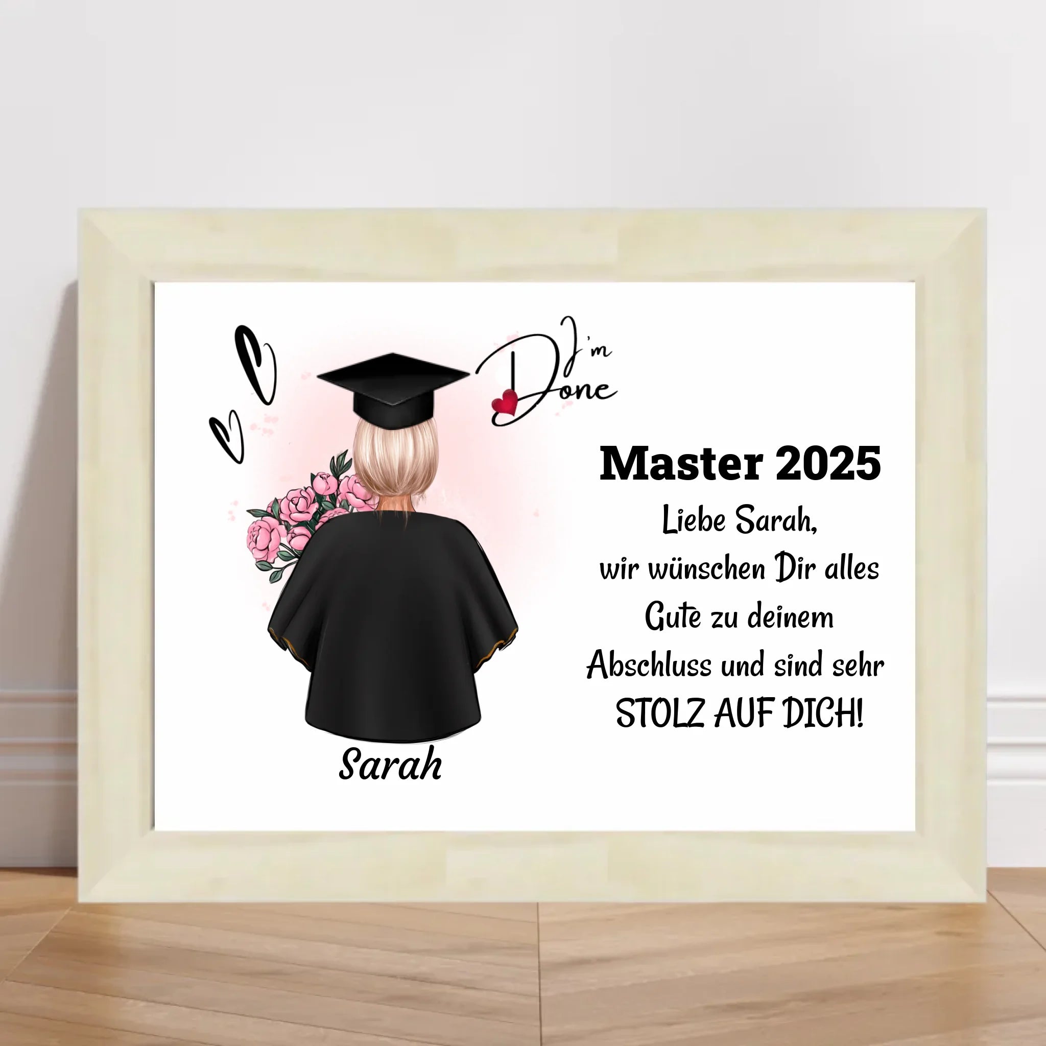 Masterstudium Frau Poster/ Bild / Karte Abschlussgeschenk - Cantty