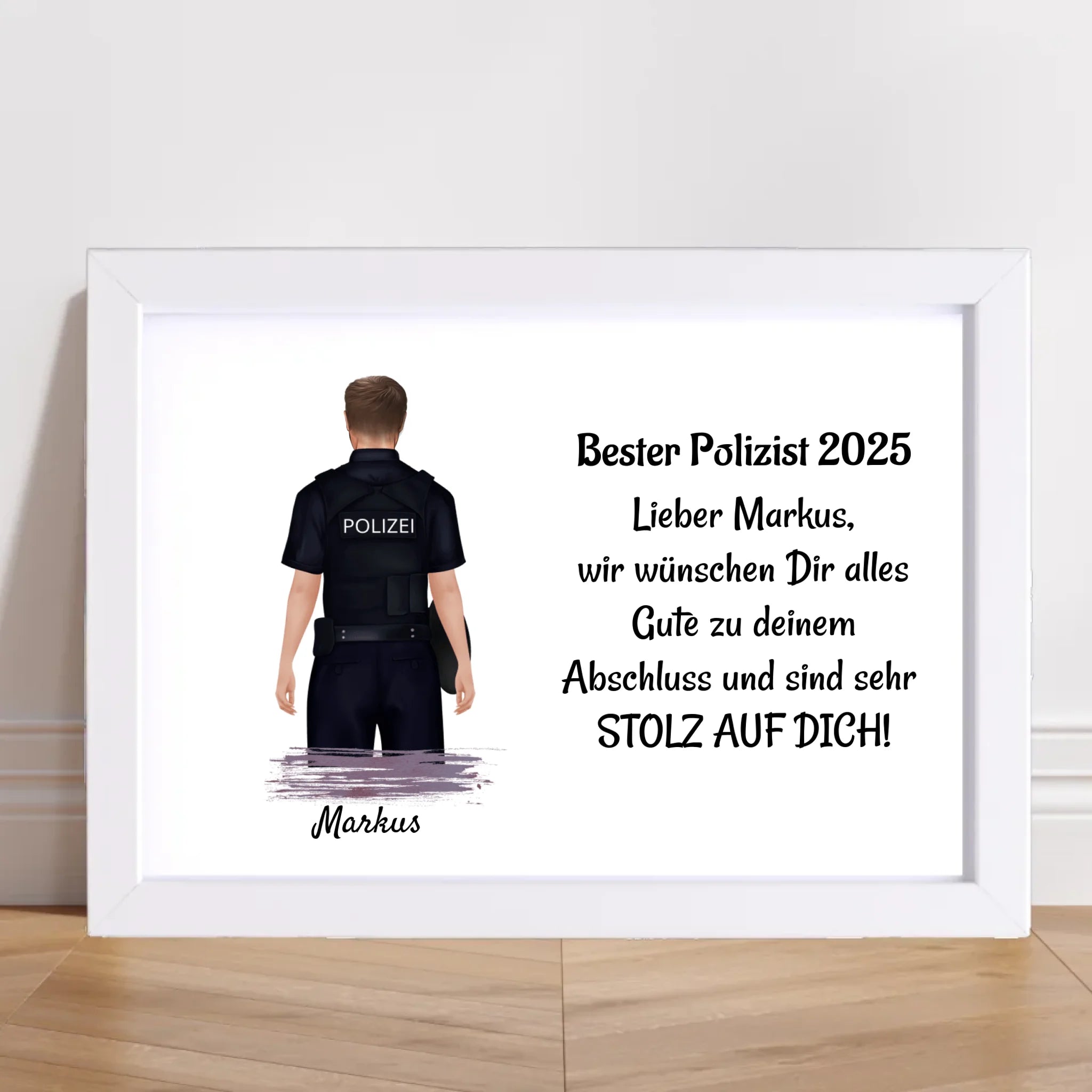 Polizist Mann Ausbildung Abschluss Geschenk Poster - Cantty