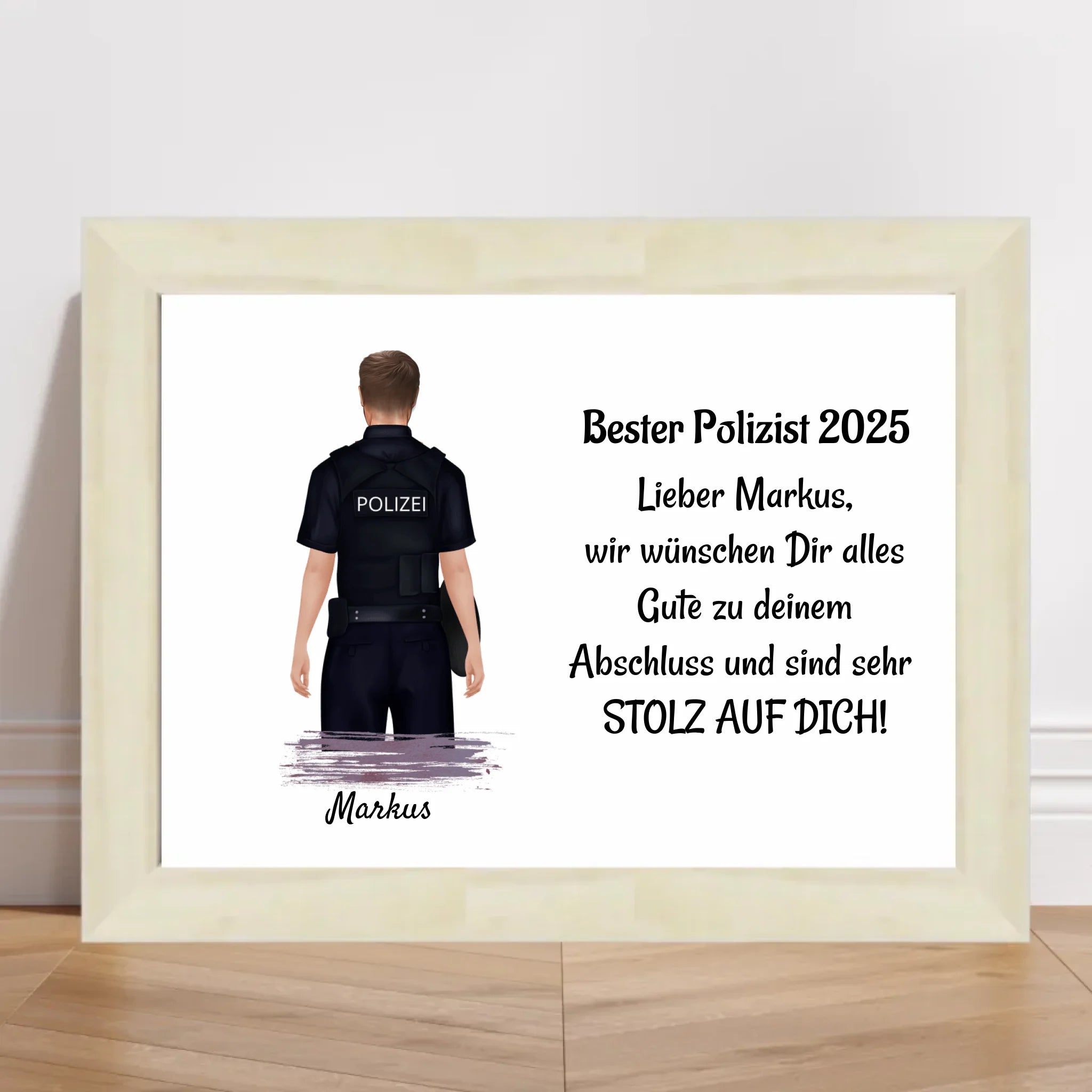 Polizist Mann Ausbildung Abschluss Geschenk Poster - Cantty