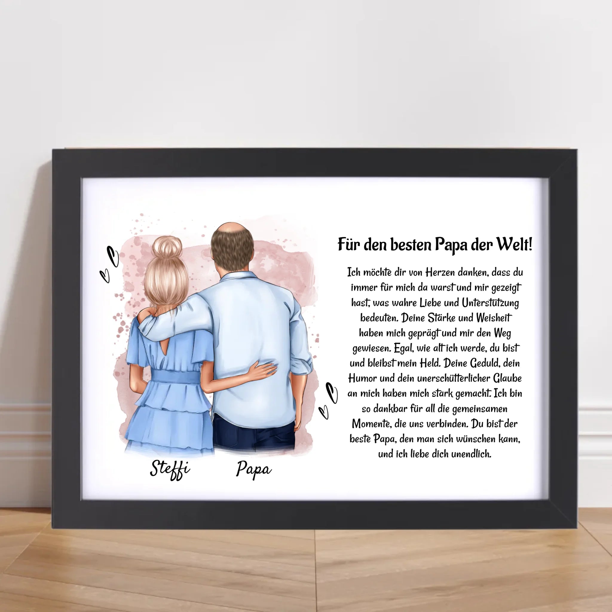 UK Greetings Vatertagskarte Für Papa Von Tochter – Nostalgisches Design Mit Goldfolie & Herz-Edelstein